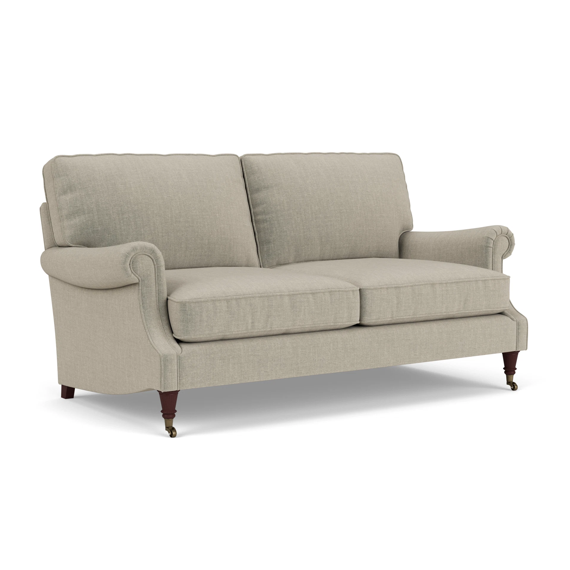 Taylor High Back 3 Seater Sofa in Eco Chenille - Natural with Light legs