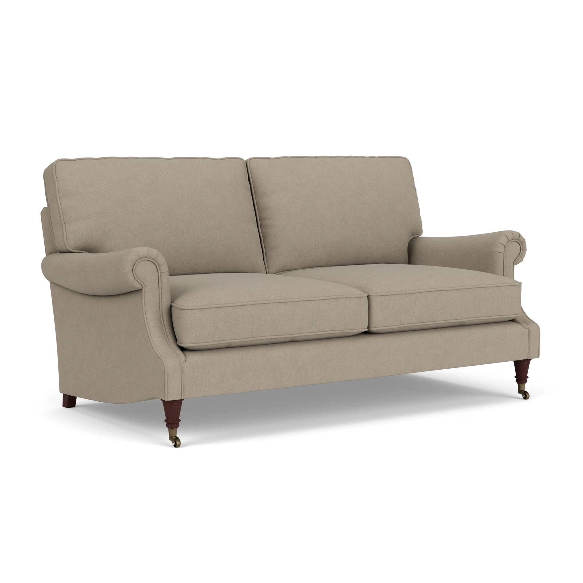 Taylor High Back 3 Seater Sofa in House Linen Mix - Dove Grey with Light legs