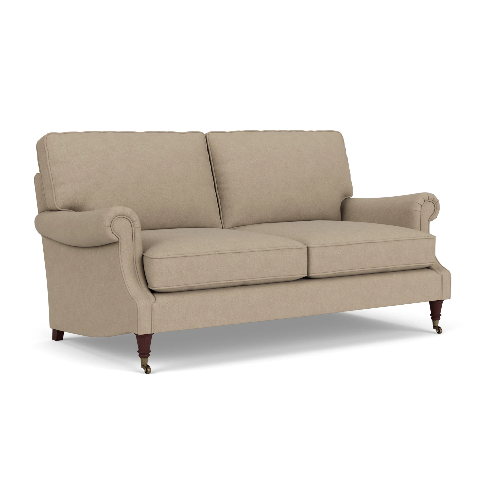 Taylor High Back 3 Seater Sofa in House Linen Mix - Natural with Light legs