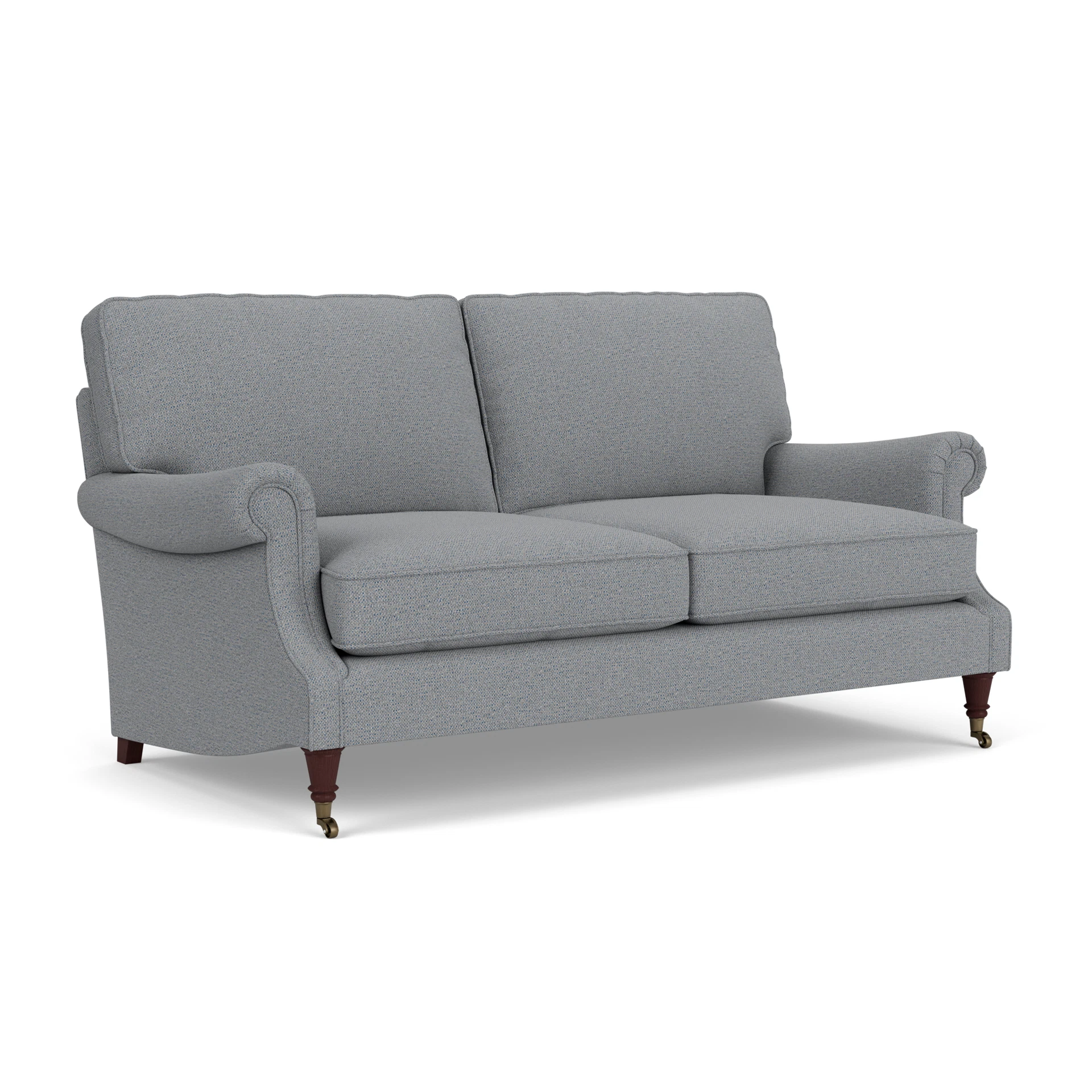 Taylor High Back 3 Seater Sofa in House Weave - Blue Marl with Light legs