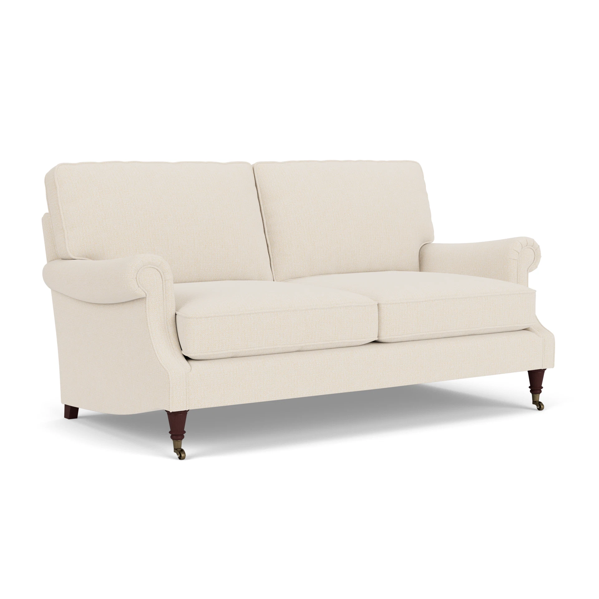 Taylor High Back 3 Seater Sofa in House Weave - Cream with Light legs