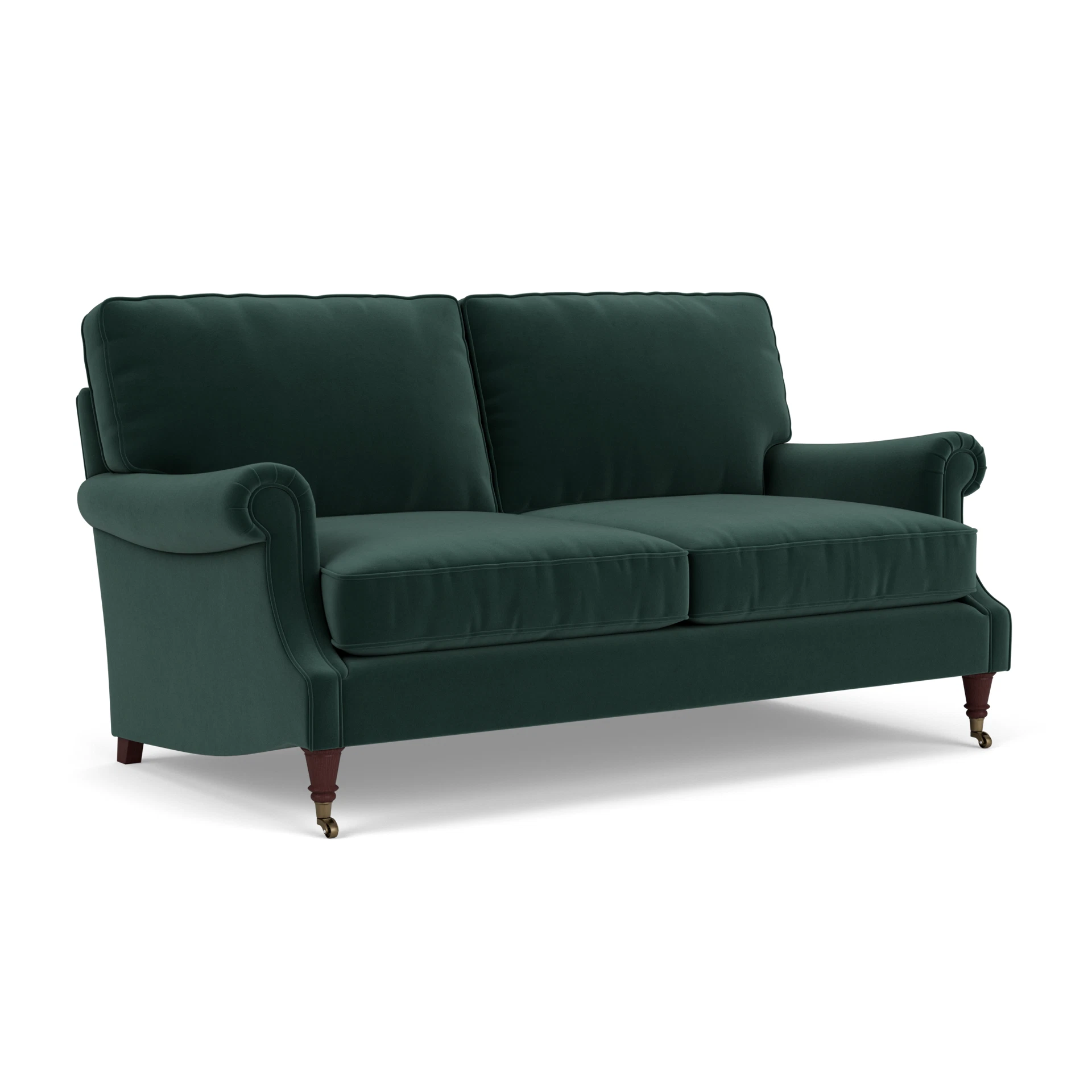 Taylor High Back 3 Seater Sofa in Matt Velvet - Lake with Light legs
