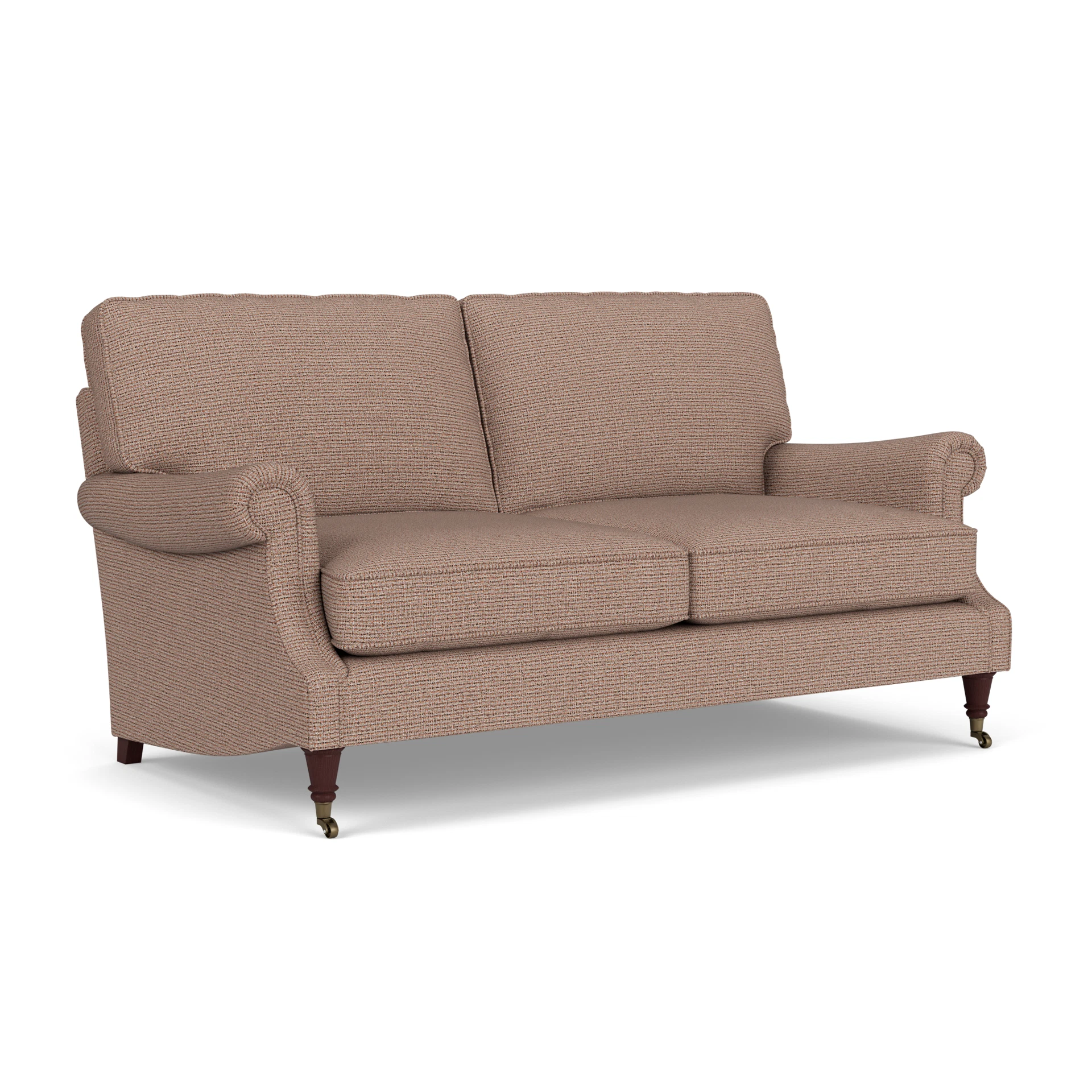 Taylor High Back 3 Seater Sofa in Textured Weave - Autumn Mix with Light legs