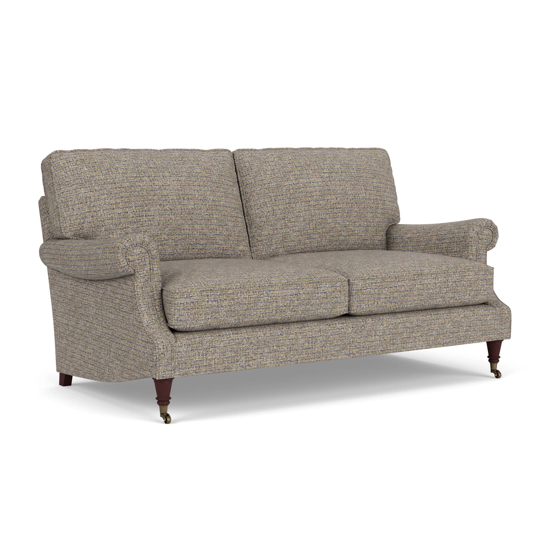 Taylor High Back 3 Seater Sofa in Textured Weave - Shoreline Mix with Light legs