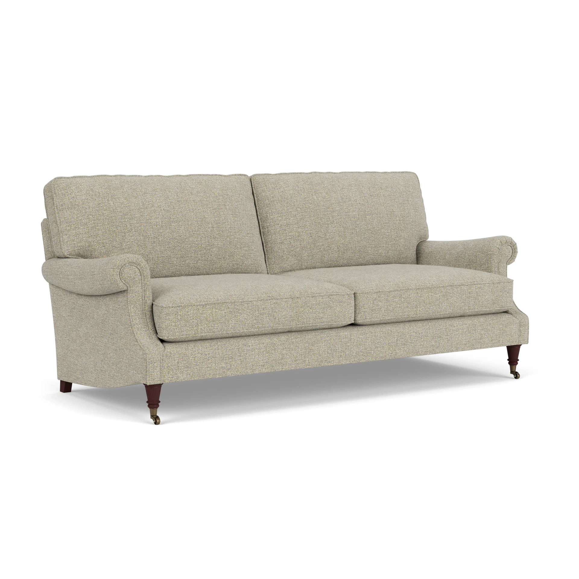 Taylor High Back 4 Seater Sofa in Aquaclean Oxford - Lichen with Light legs