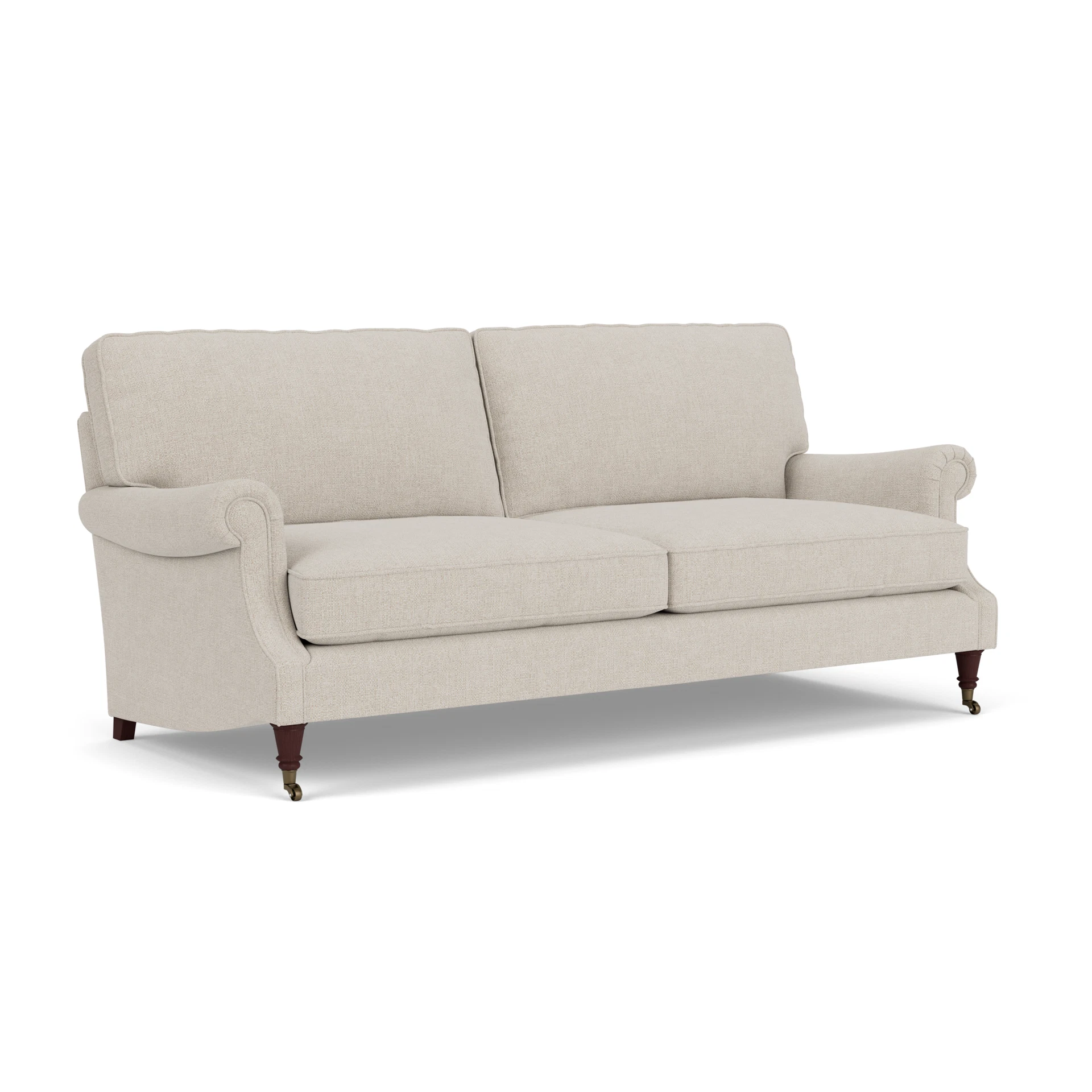 Taylor High Back 4 Seater Sofa in Aquaclean Oxford - Natural with Light legs