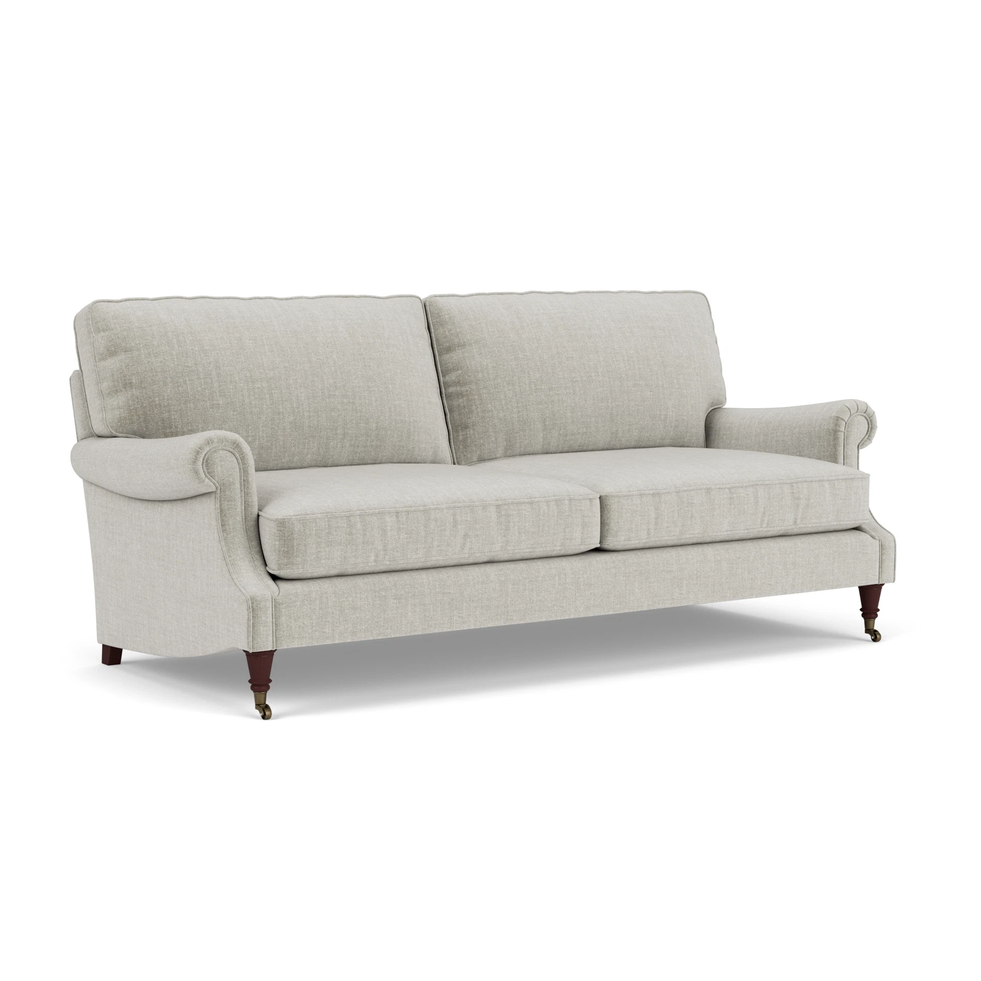 Taylor High Back 4 Seater Sofa in Eco Chenille - Grey Mist with Light legs