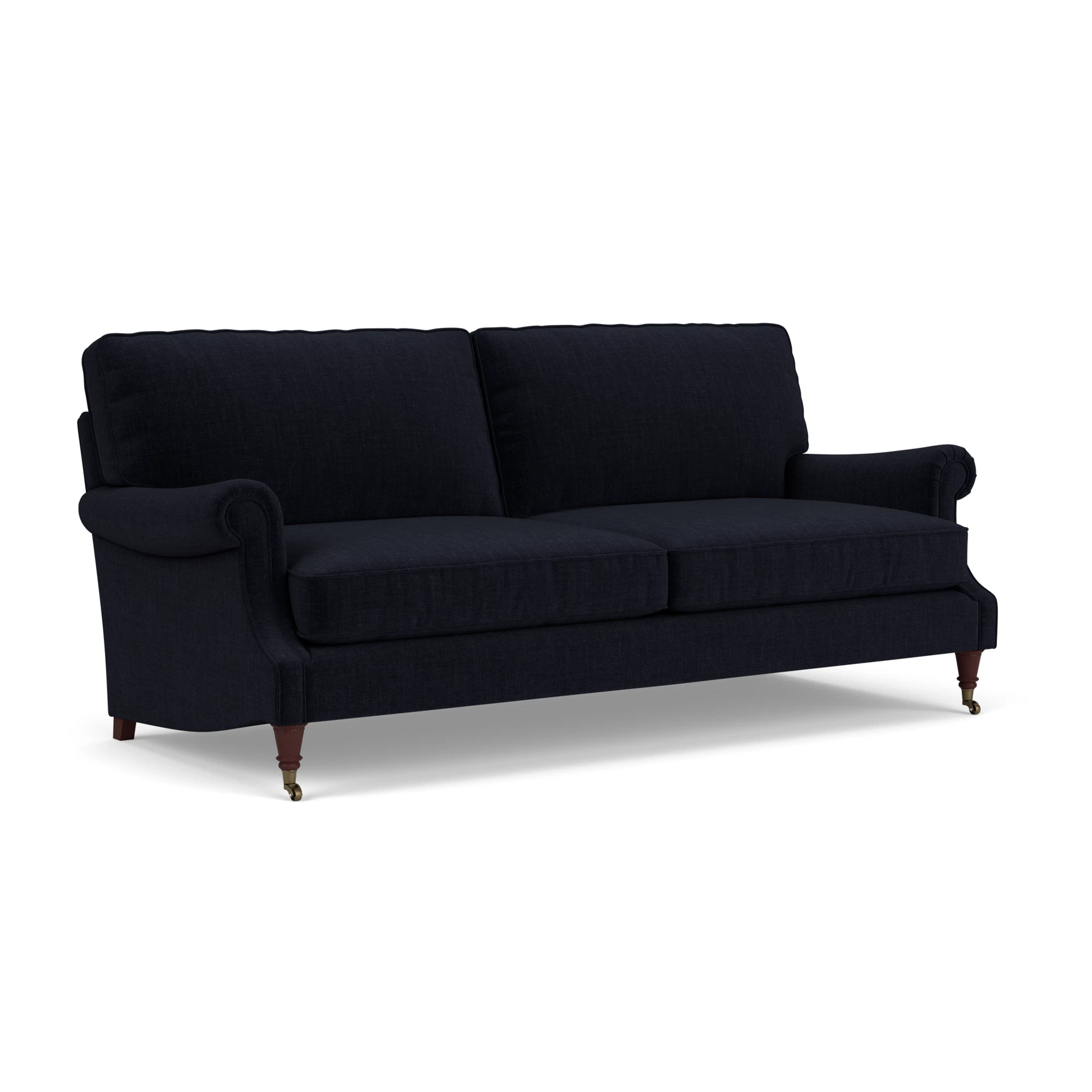 Taylor High Back 4 Seater Sofa in Eco Chenille - Ink with Light legs