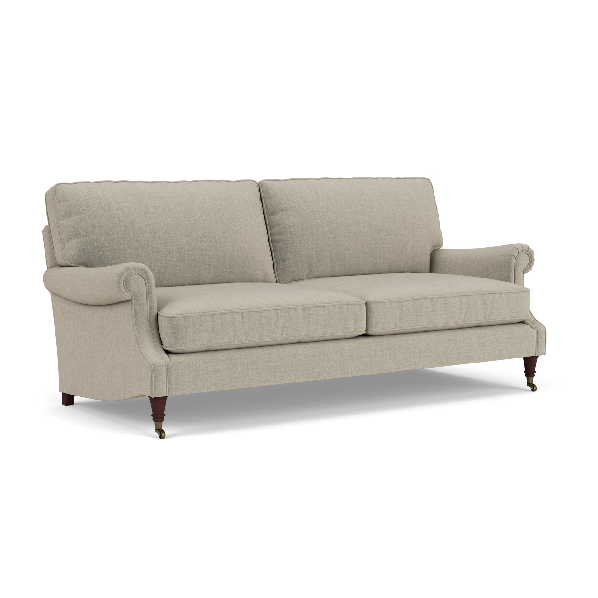 Taylor High Back 4 Seater Sofa in Eco Chenille - Natural with Light legs