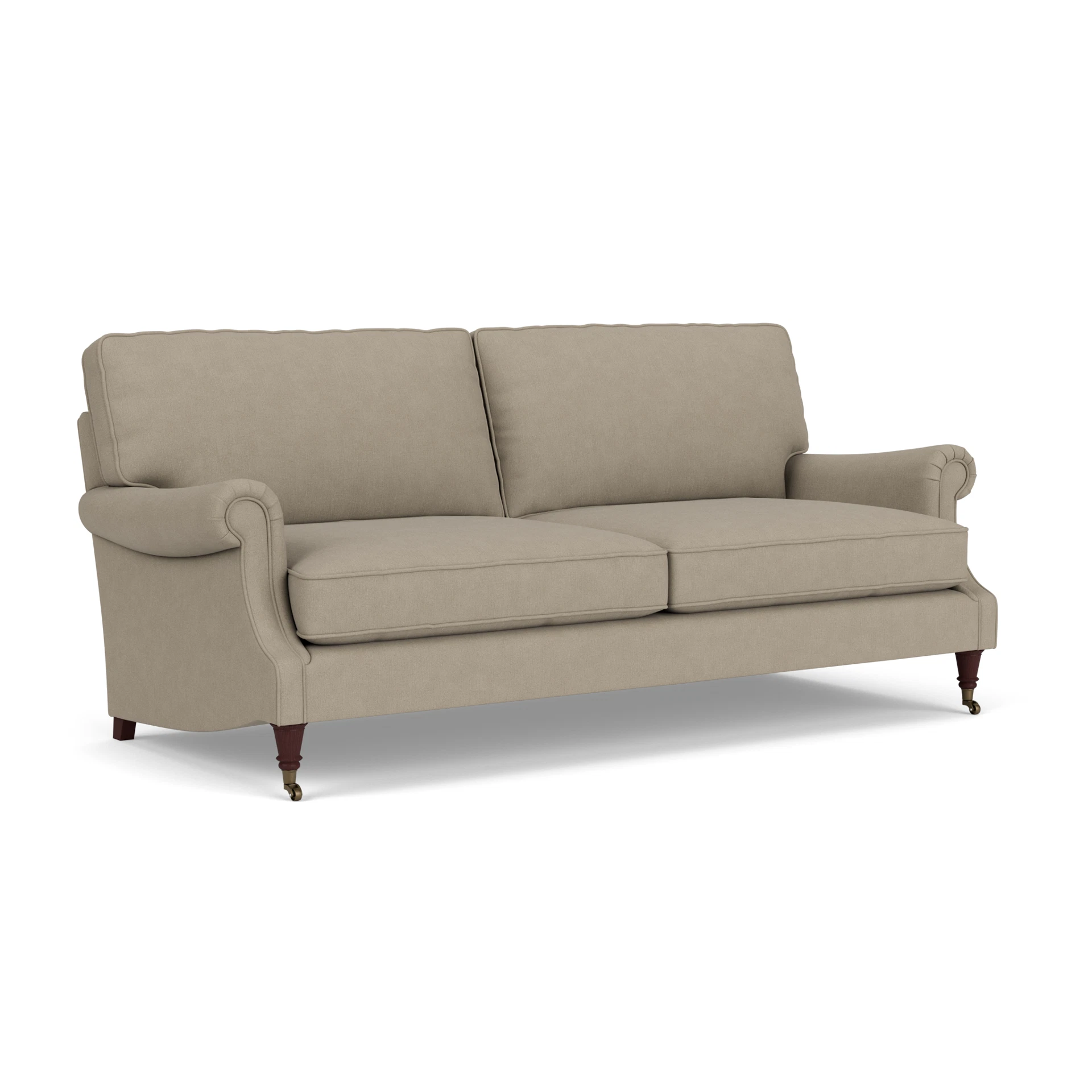 Taylor High Back 4 Seater Sofa in House Linen Mix - Dove Grey with Light legs