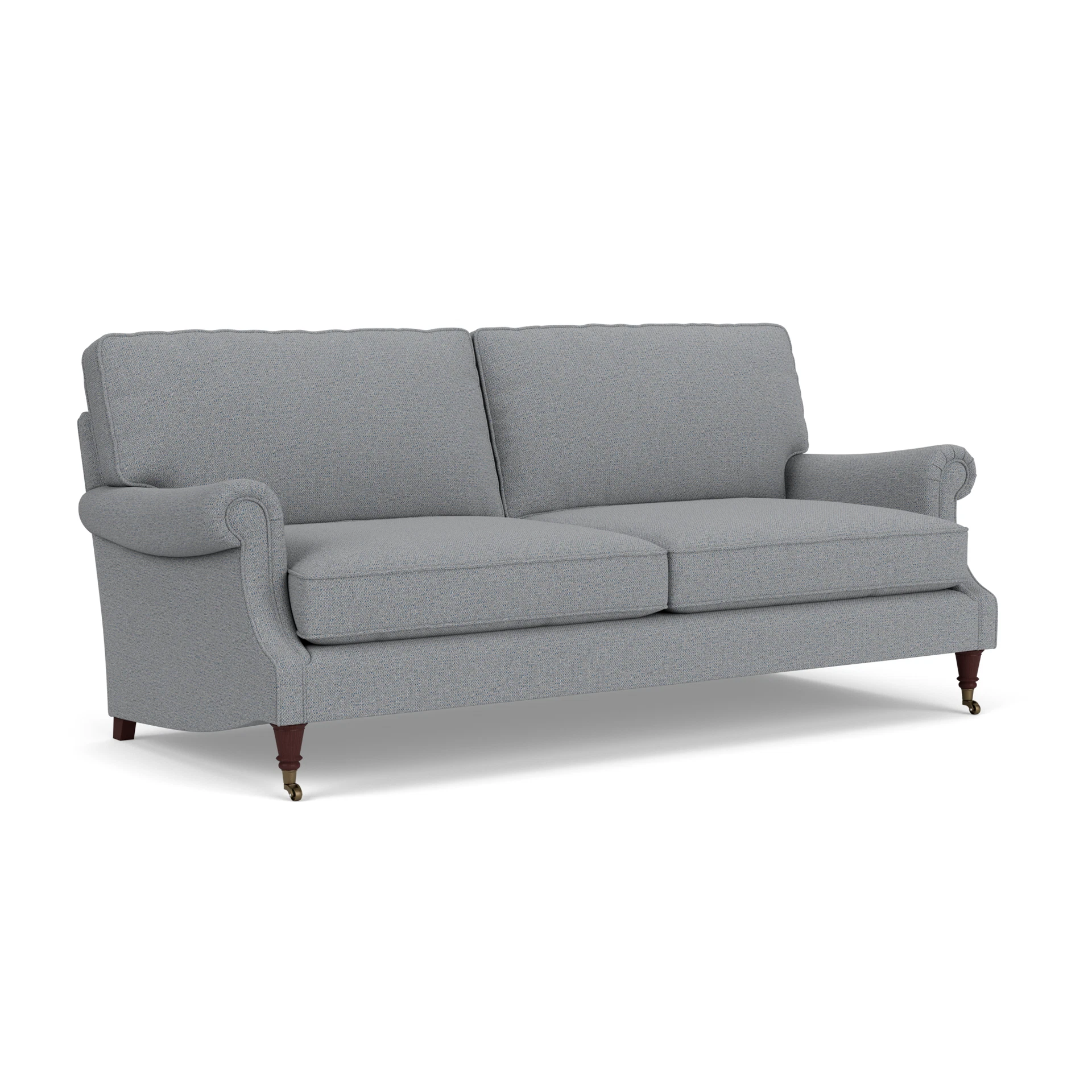 Taylor High Back 4 Seater Sofa in House Weave - Blue Marl with Light legs