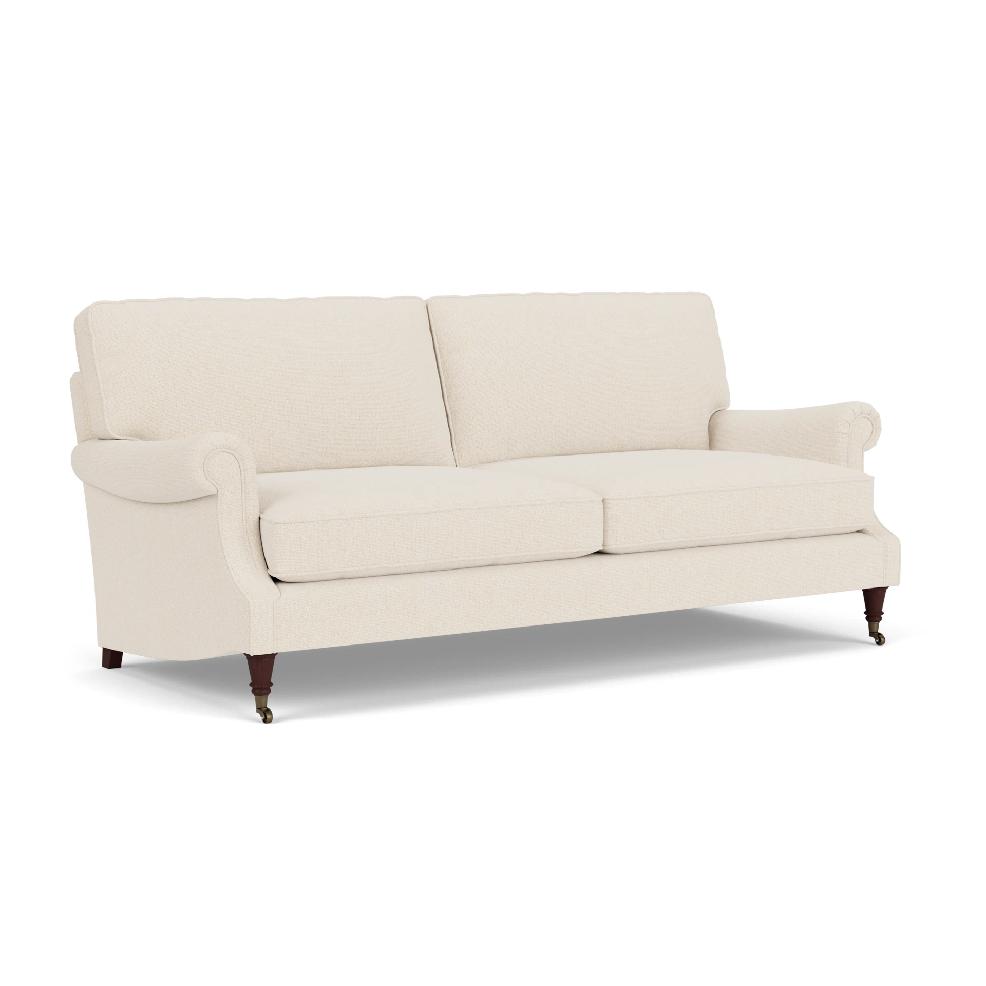 Taylor High Back 4 Seater Sofa in House Weave - Cream with Light legs