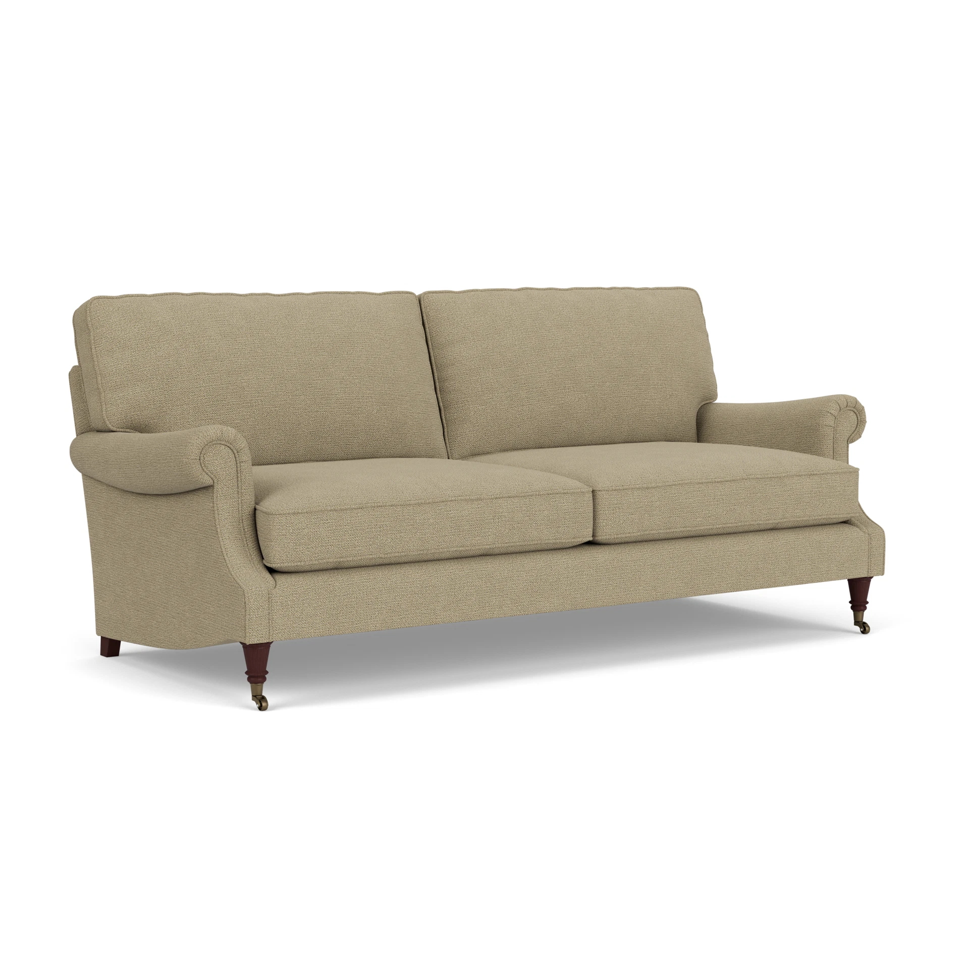 Taylor High Back 4 Seater Sofa in House Weave - Green Marl with Light legs