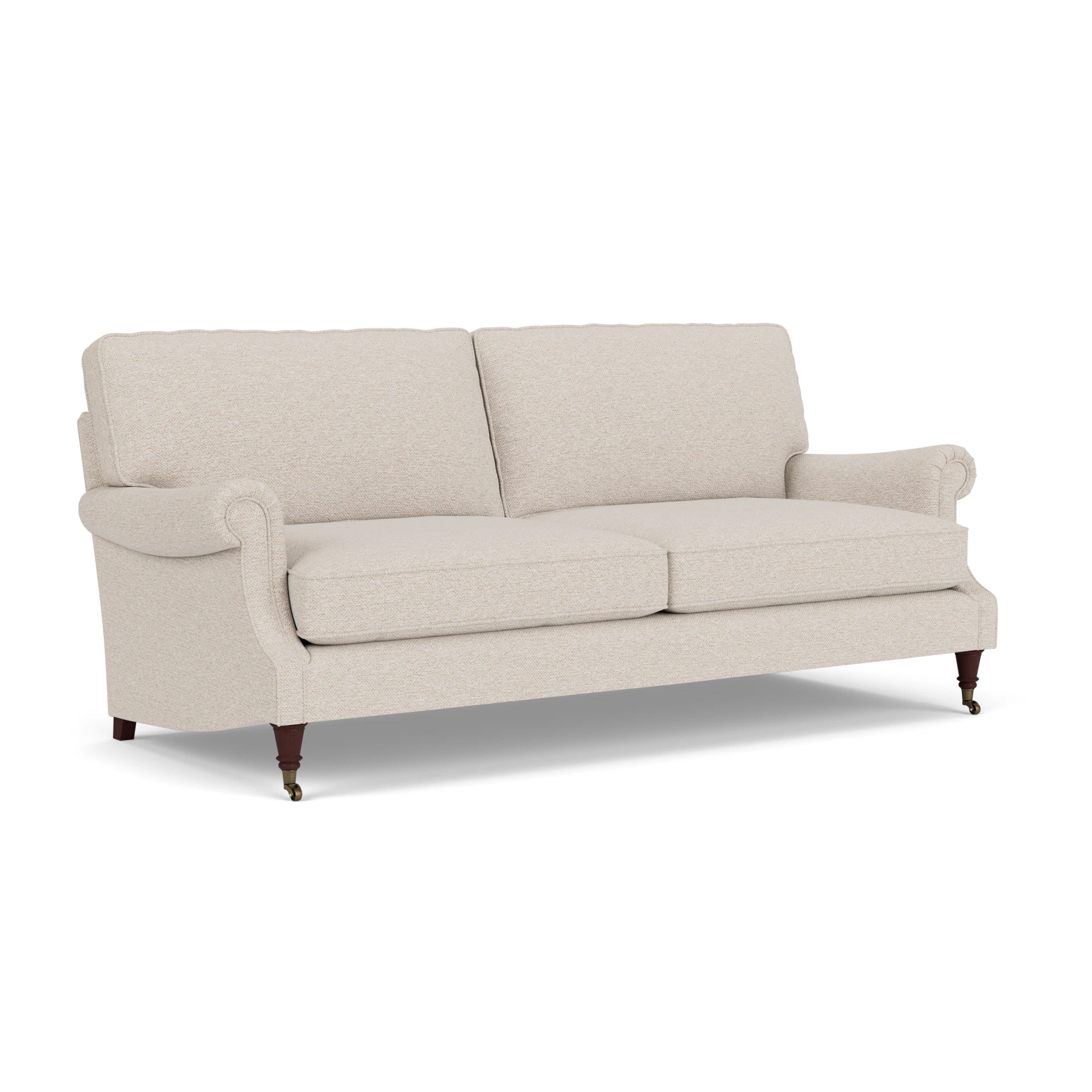 Taylor High Back 4 Seater Sofa in House Weave - Natural with Light legs