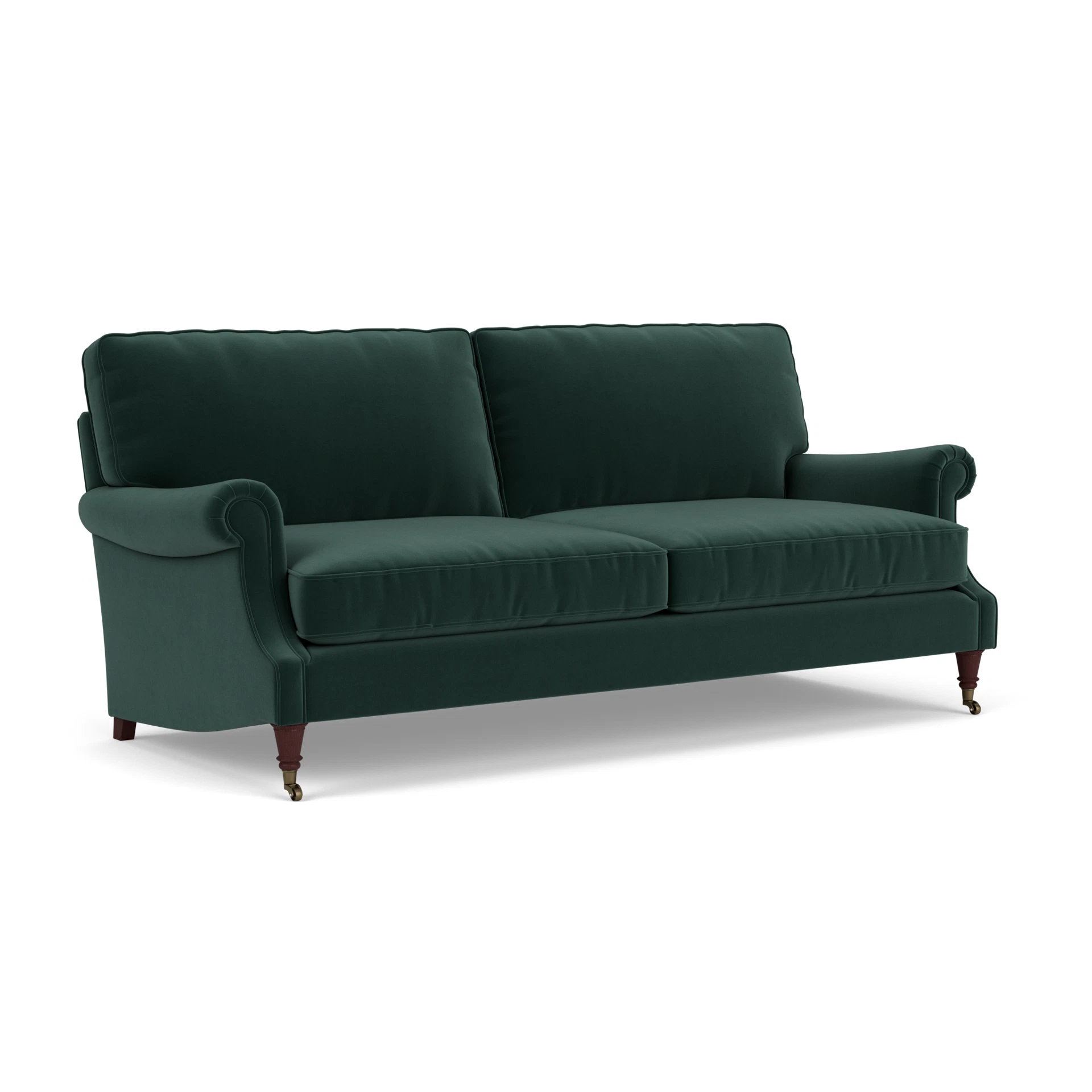 Taylor High Back 4 Seater Sofa in Matt Velvet - Lake with Light legs