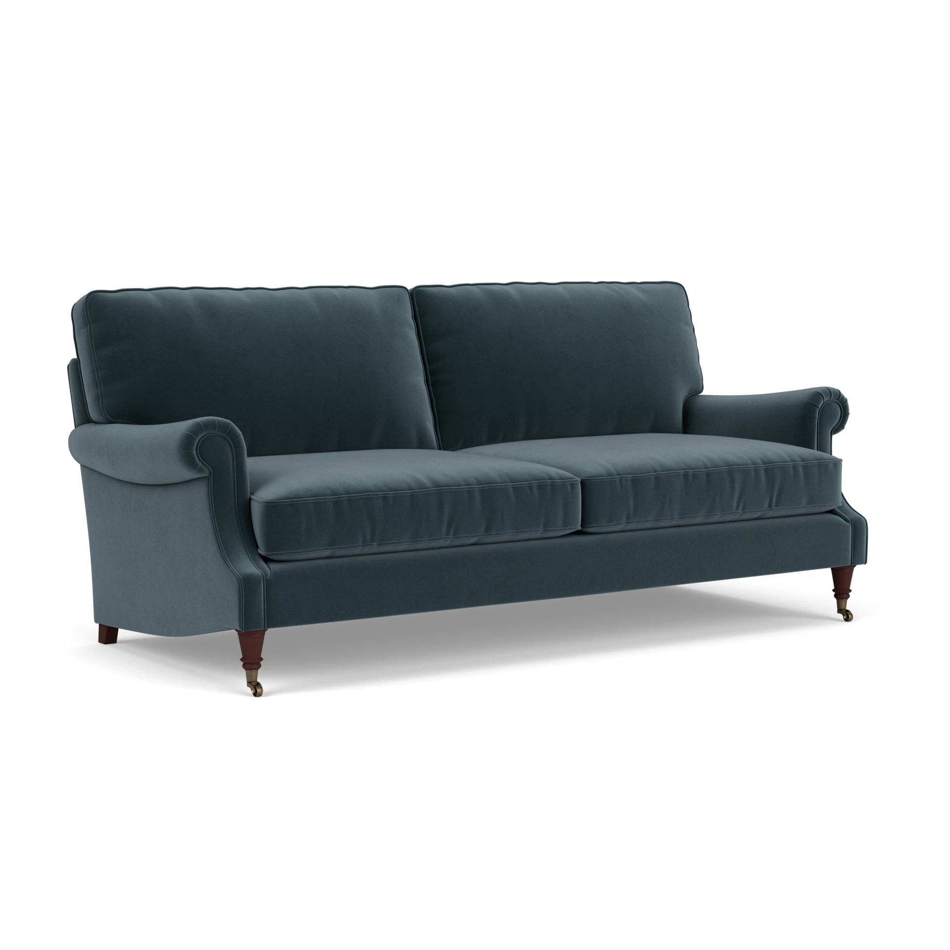Taylor High Back 4 Seater Sofa in Matt Velvet - Night Sky with Light legs