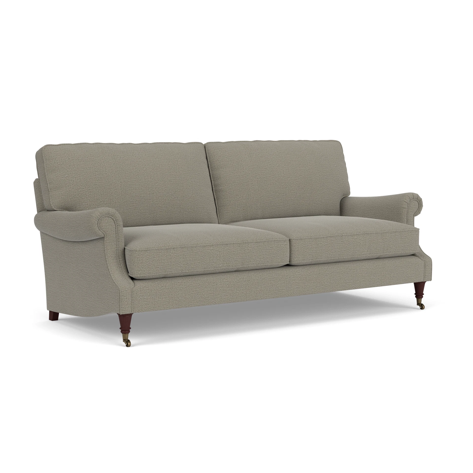 Taylor High Back 4 Seater Sofa in Rustic Weave - Flax with Light legs