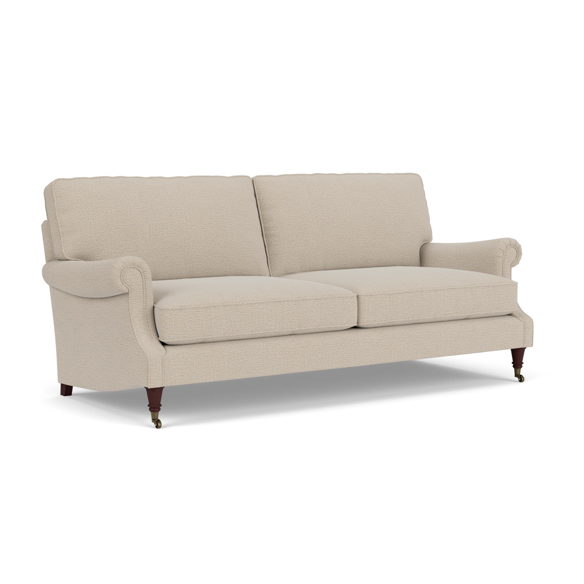 Taylor High Back 4 Seater Sofa in Rustic Weave - Natural with Light legs