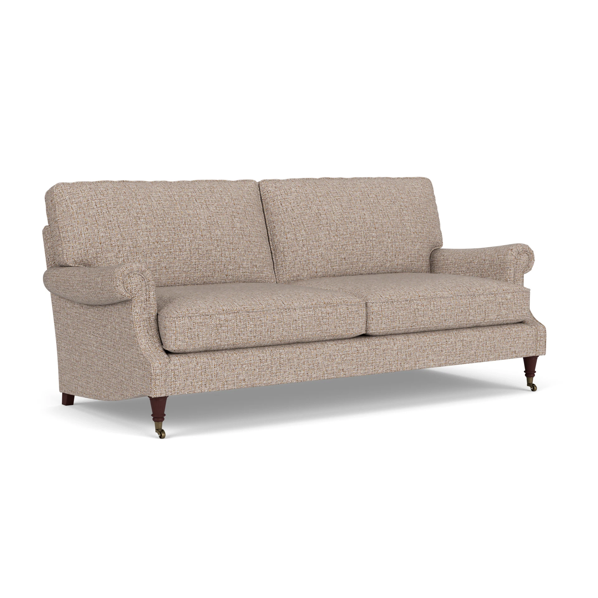 Taylor High Back 4 Seater Sofa in Textured Weave - Natural Mix with Light legs