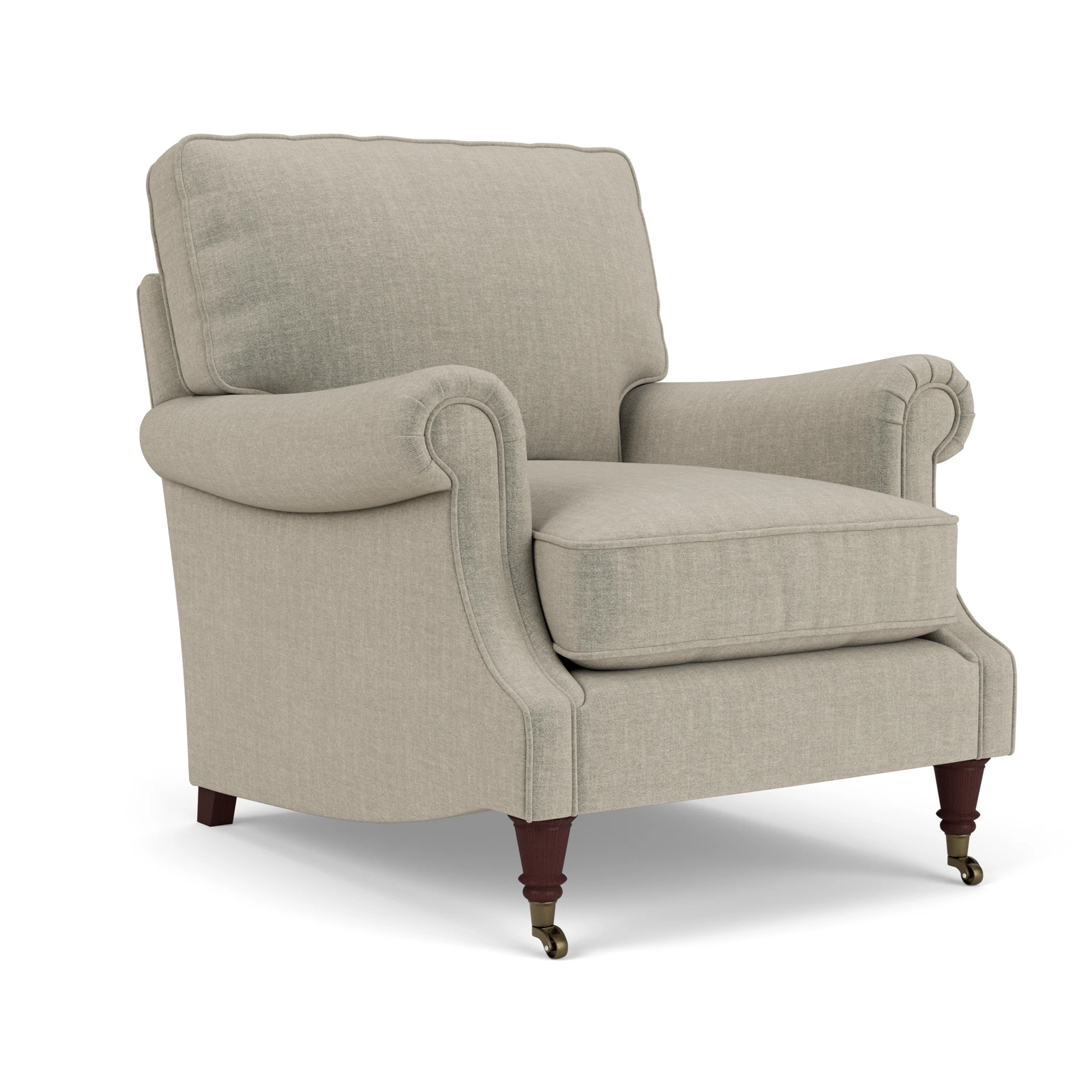 Taylor High Back Armchair in Eco Chenille - Natural with Light legs