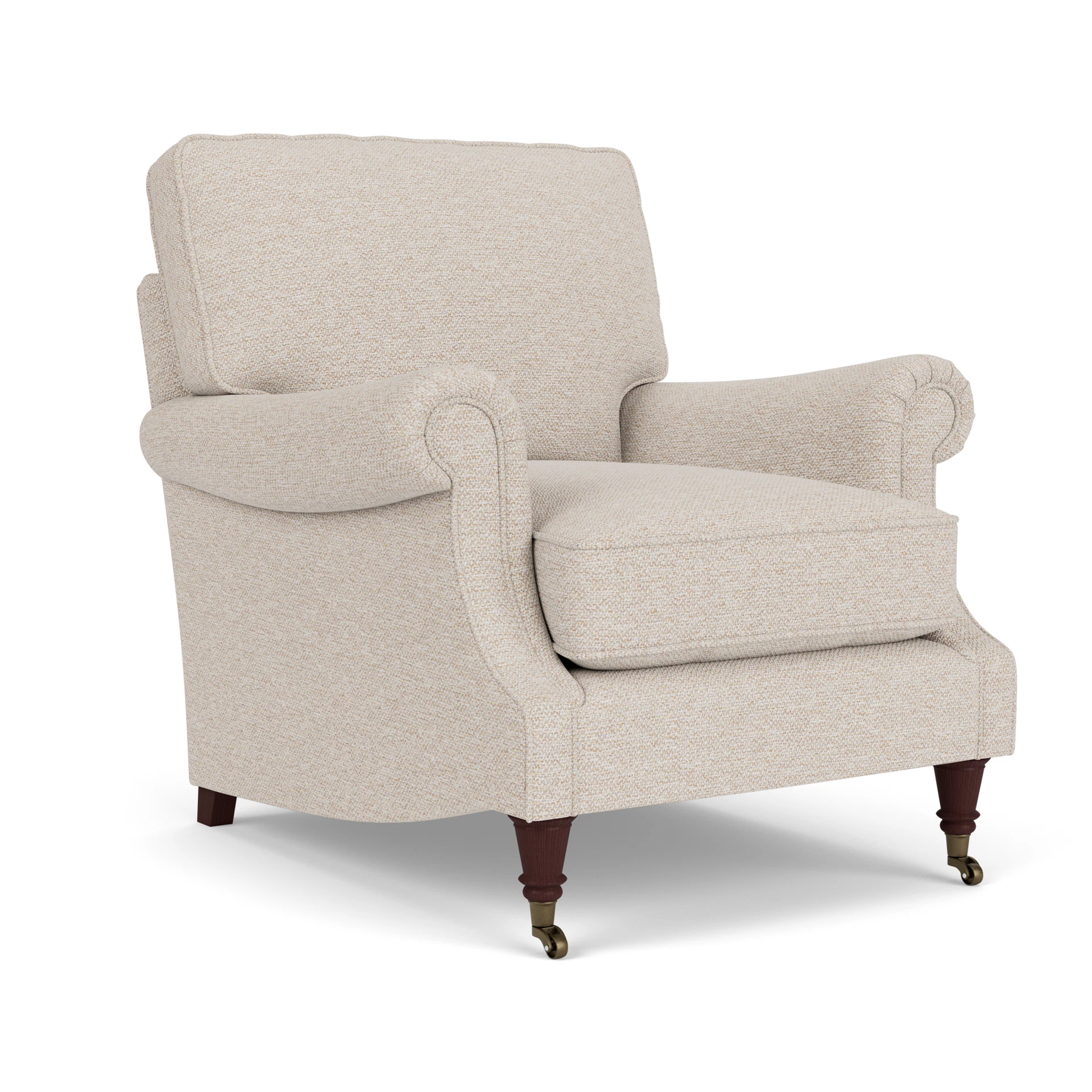 Taylor High Back Armchair in House Weave - Natural with Light legs