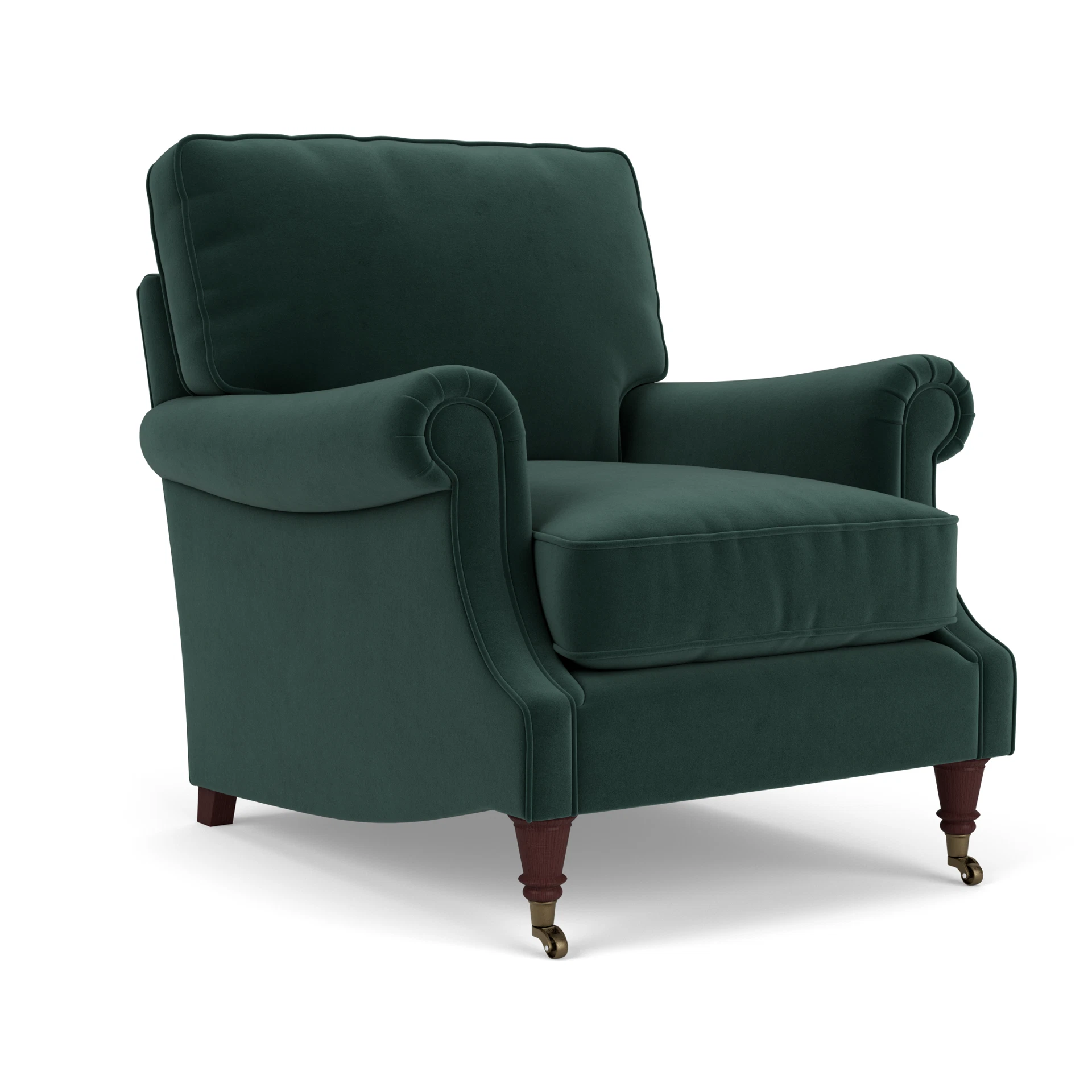Taylor High Back Armchair in Matt Velvet - Lake with Light legs