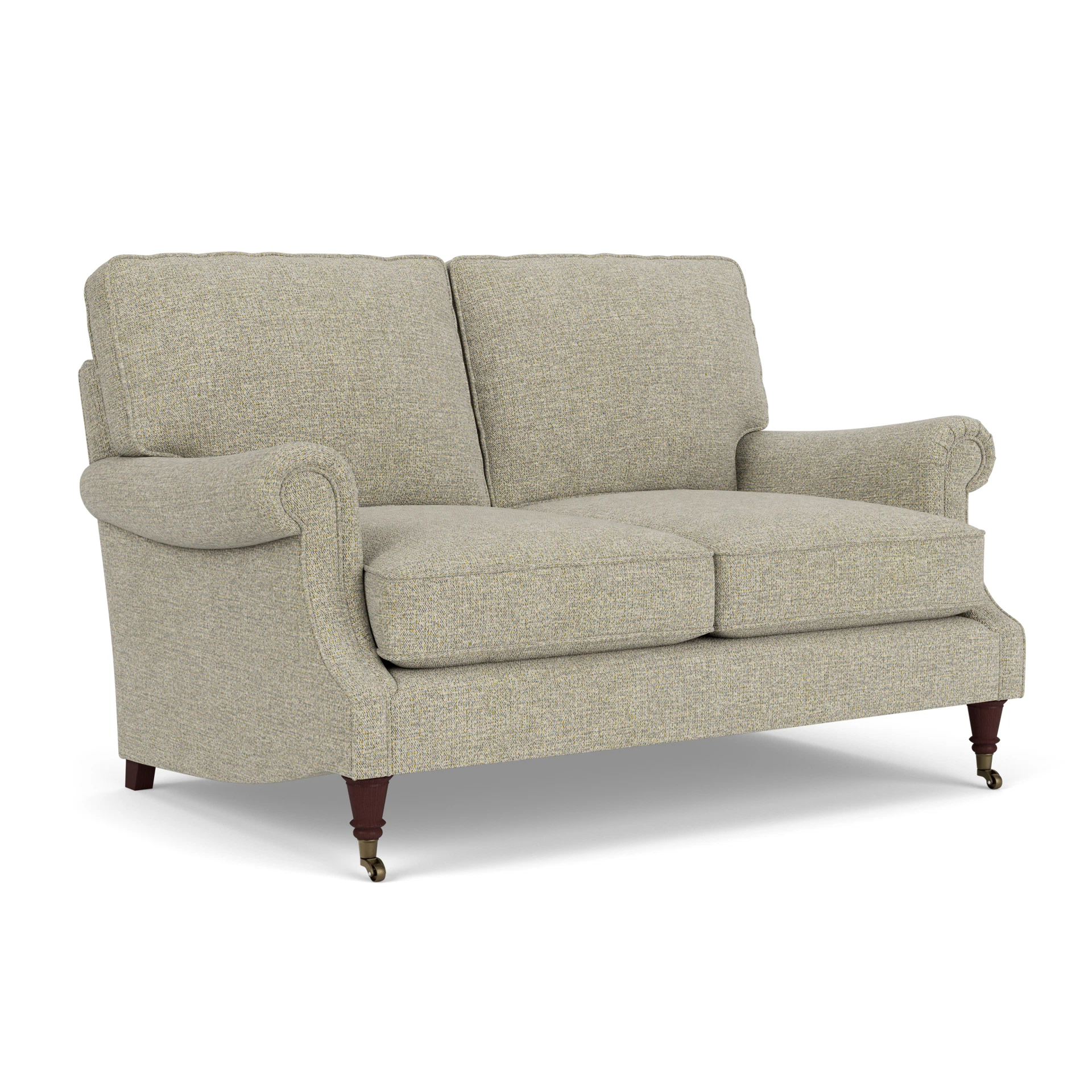 Taylor High Back Large 2 Seater Sofa in Aquaclean Oxford - Lichen with Light legs