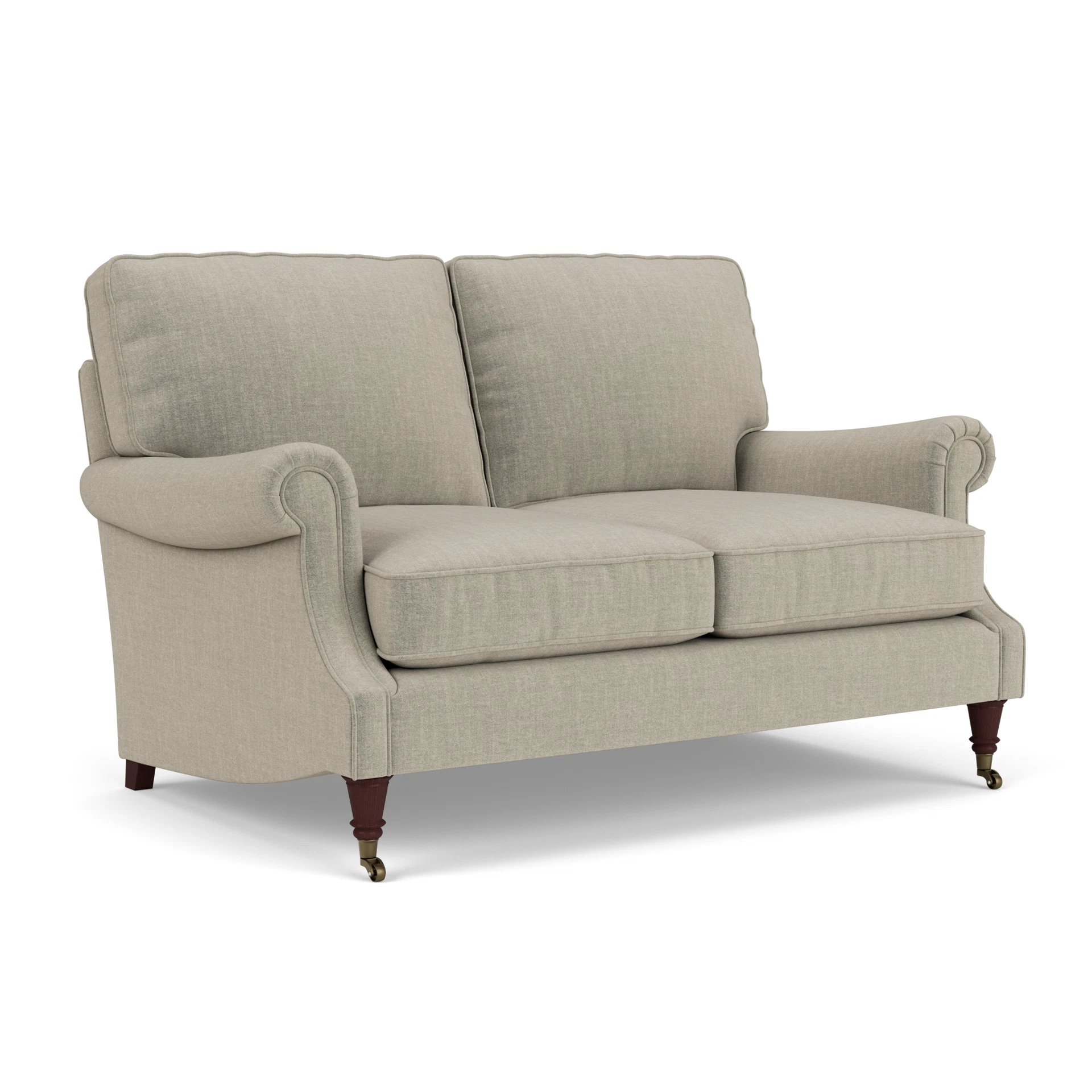 Taylor High Back Large 2 Seater Sofa in Eco Chenille - Natural with Light legs