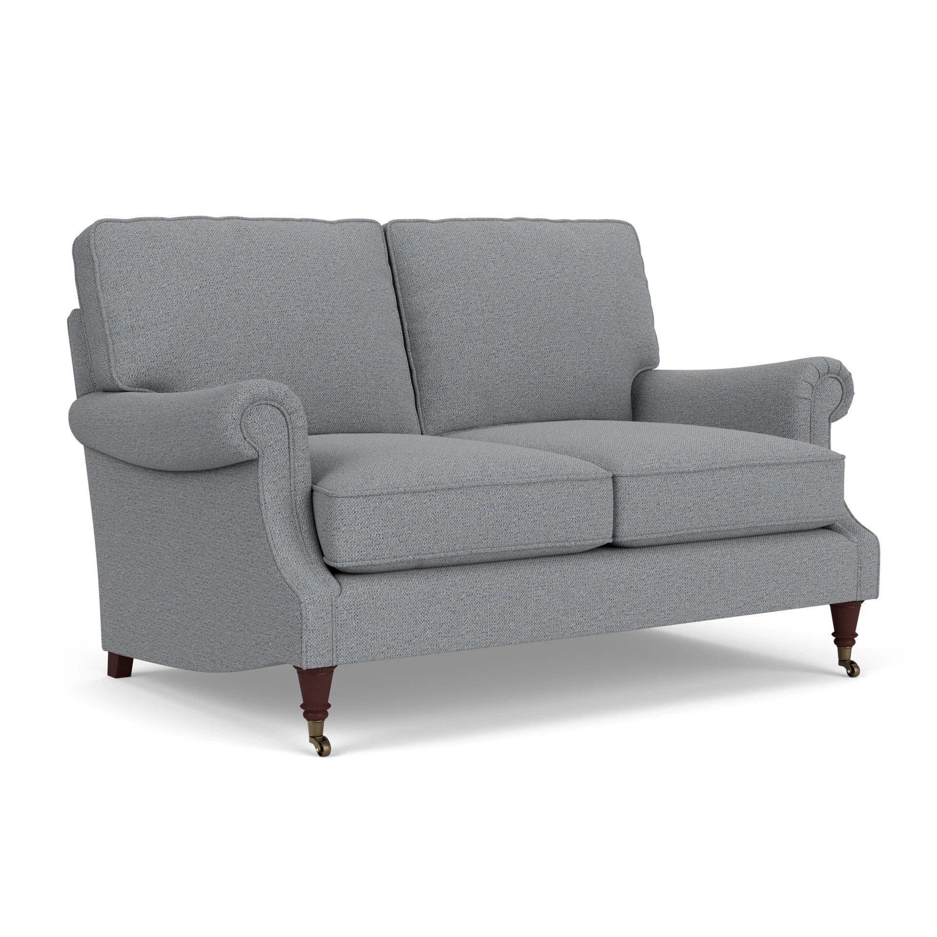 Taylor High Back Large 2 Seater Sofa in House Weave - Blue Marl with Light legs