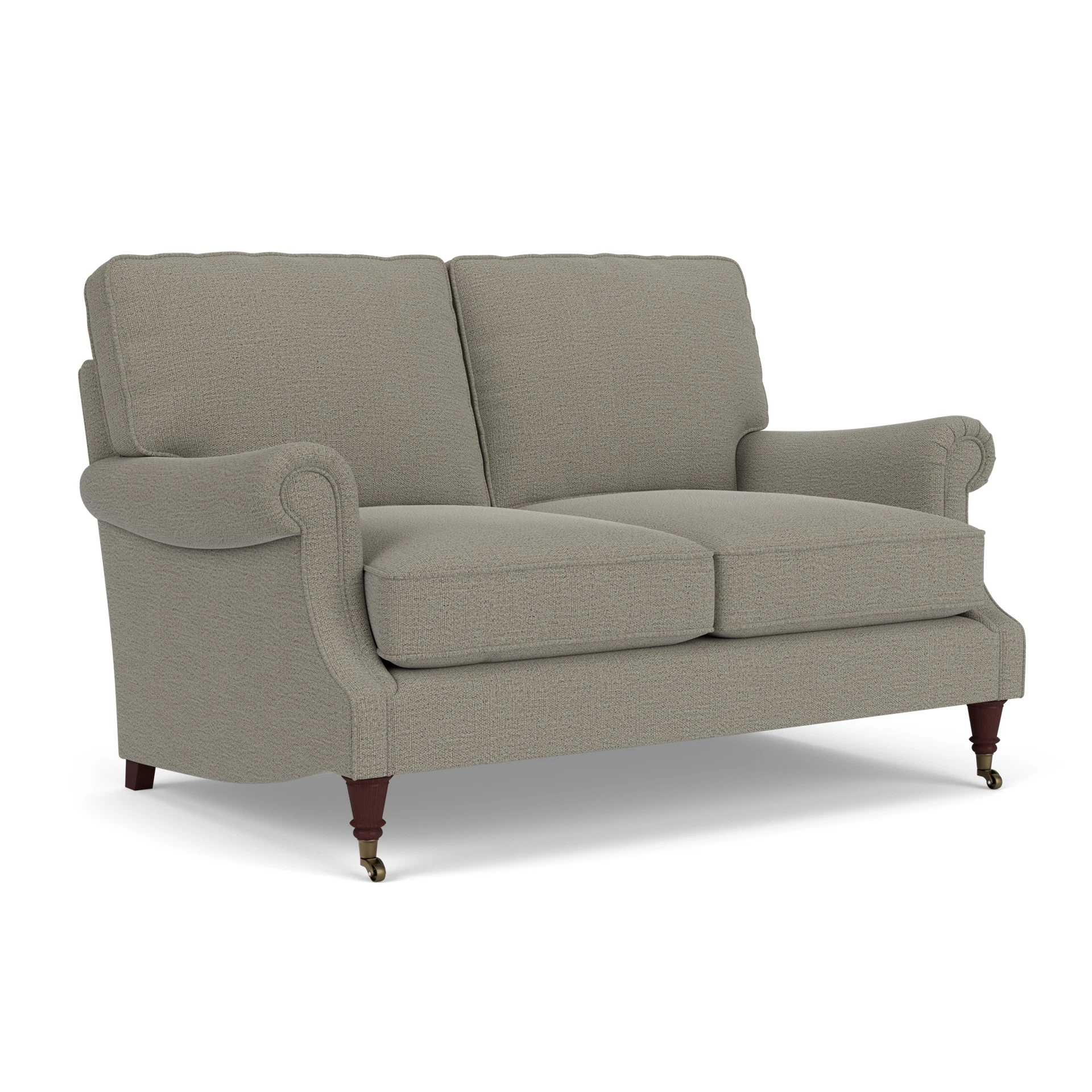 Taylor High Back Large 2 Seater Sofa in Rustic Weave - Flax with Light legs