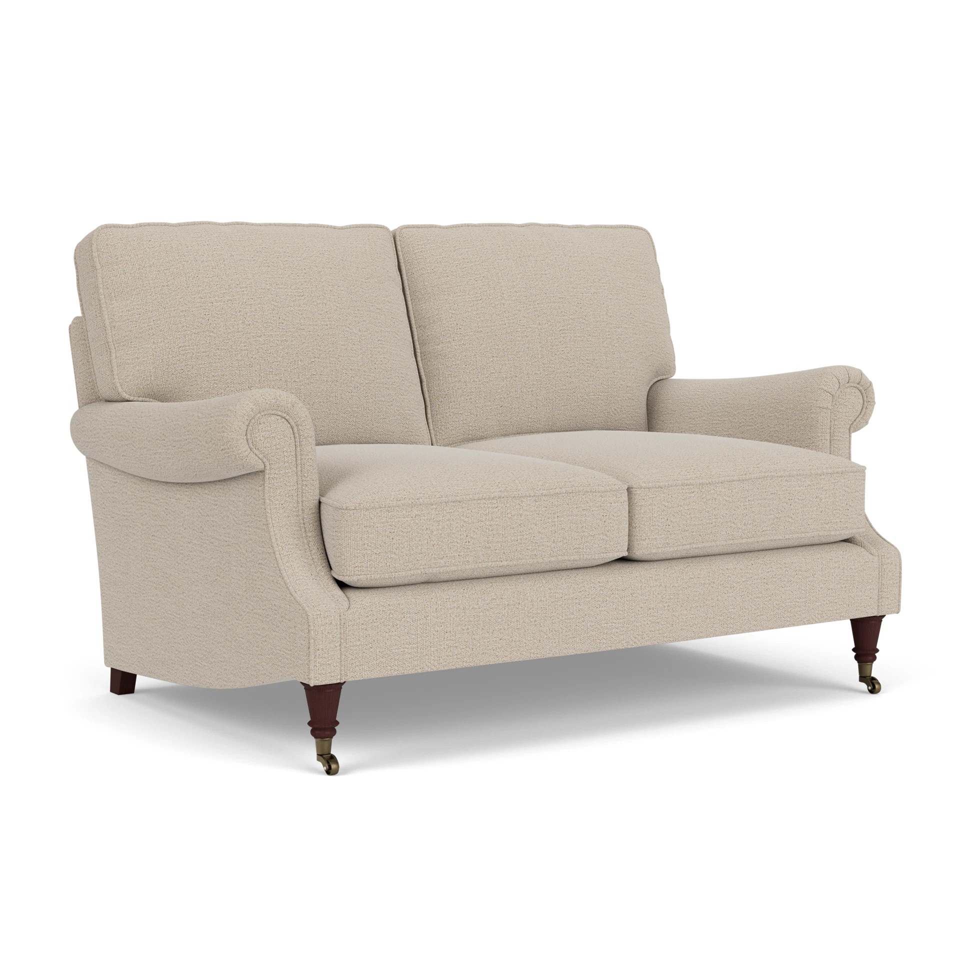 Taylor High Back Large 2 Seater Sofa in Rustic Weave - Natural with Light legs