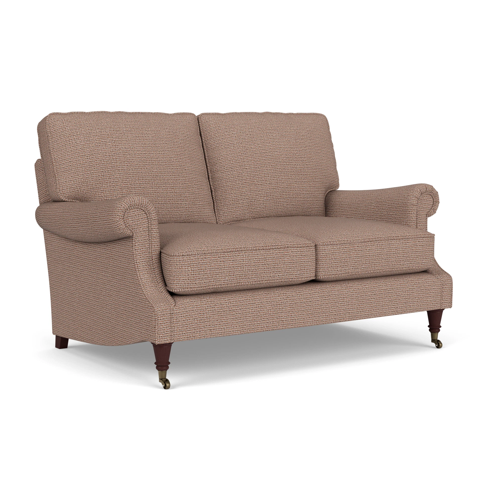 Taylor High Back Large 2 Seater Sofa in Textured Weave - Autumn Mix with Light legs