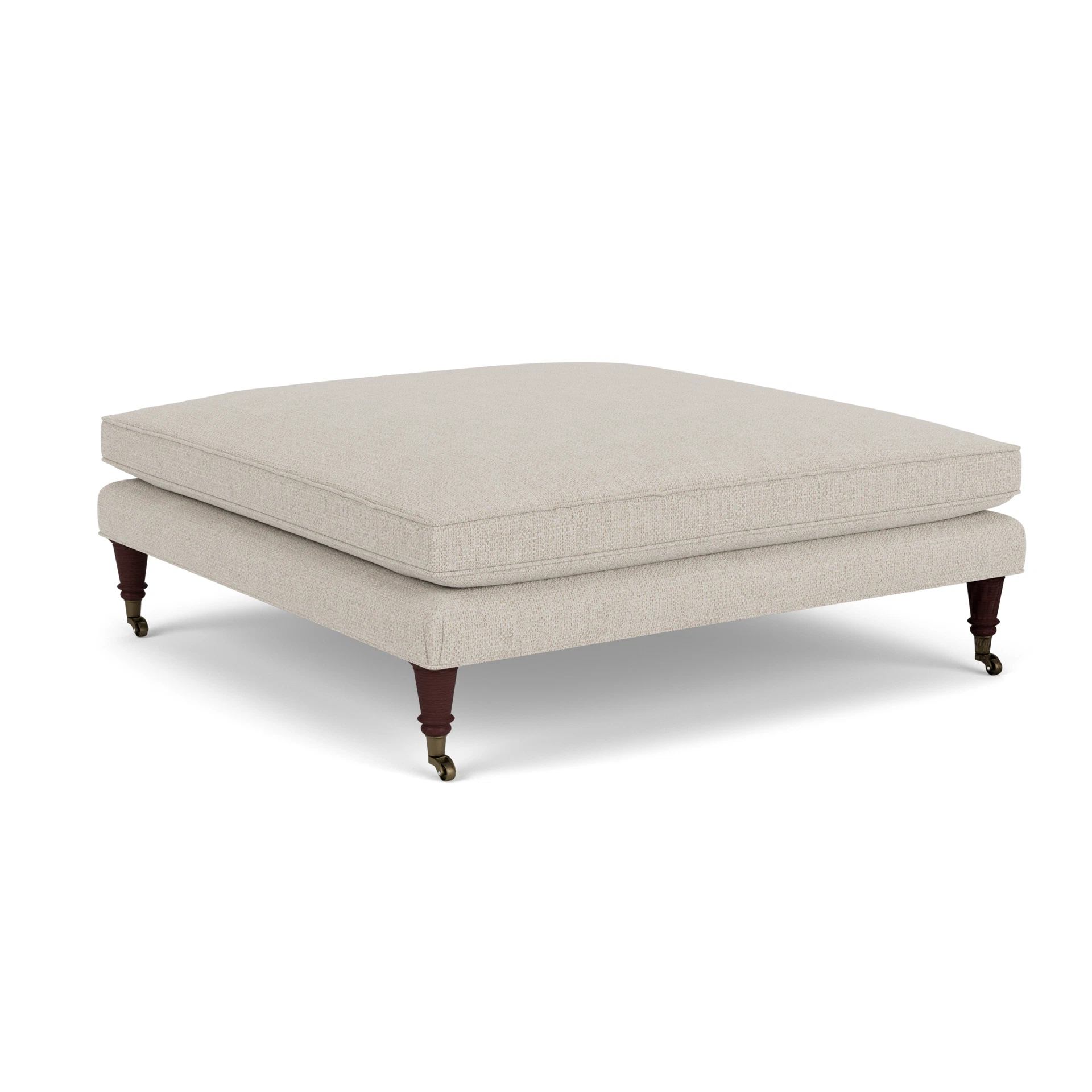 Taylor Small Foot Stool in Aquaclean Oxford - Natural with Light legs