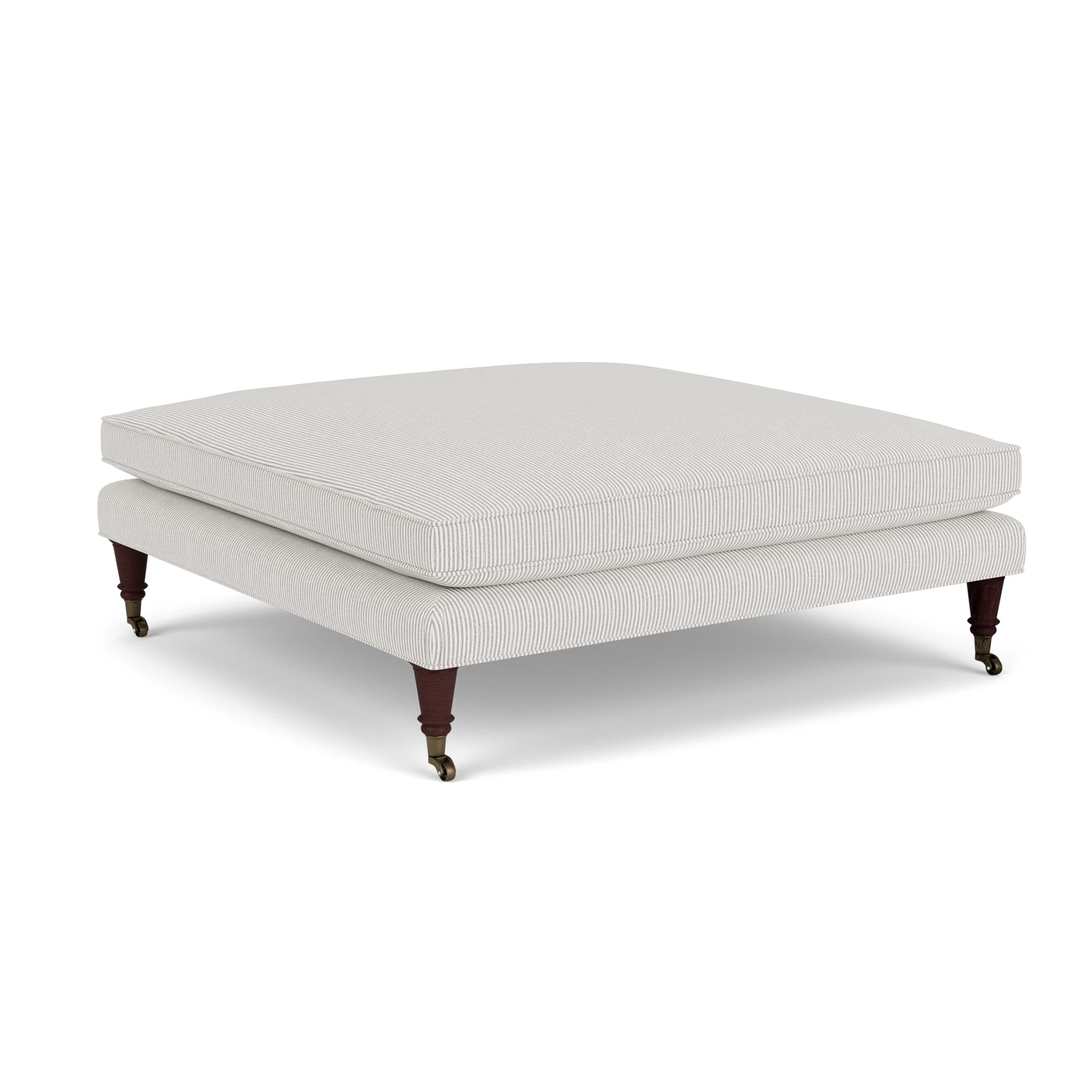 Taylor Small Foot Stool in Broadway Stripe - Grey with Light legs