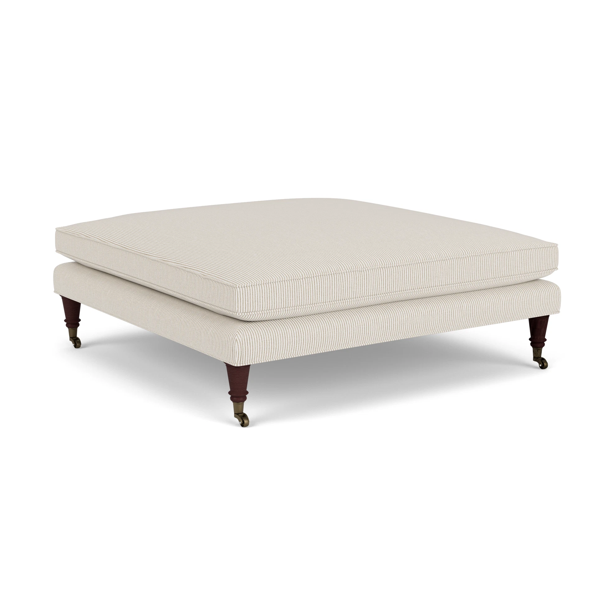 Taylor Small Foot Stool in Broadway Stripe - Natural with Light legs