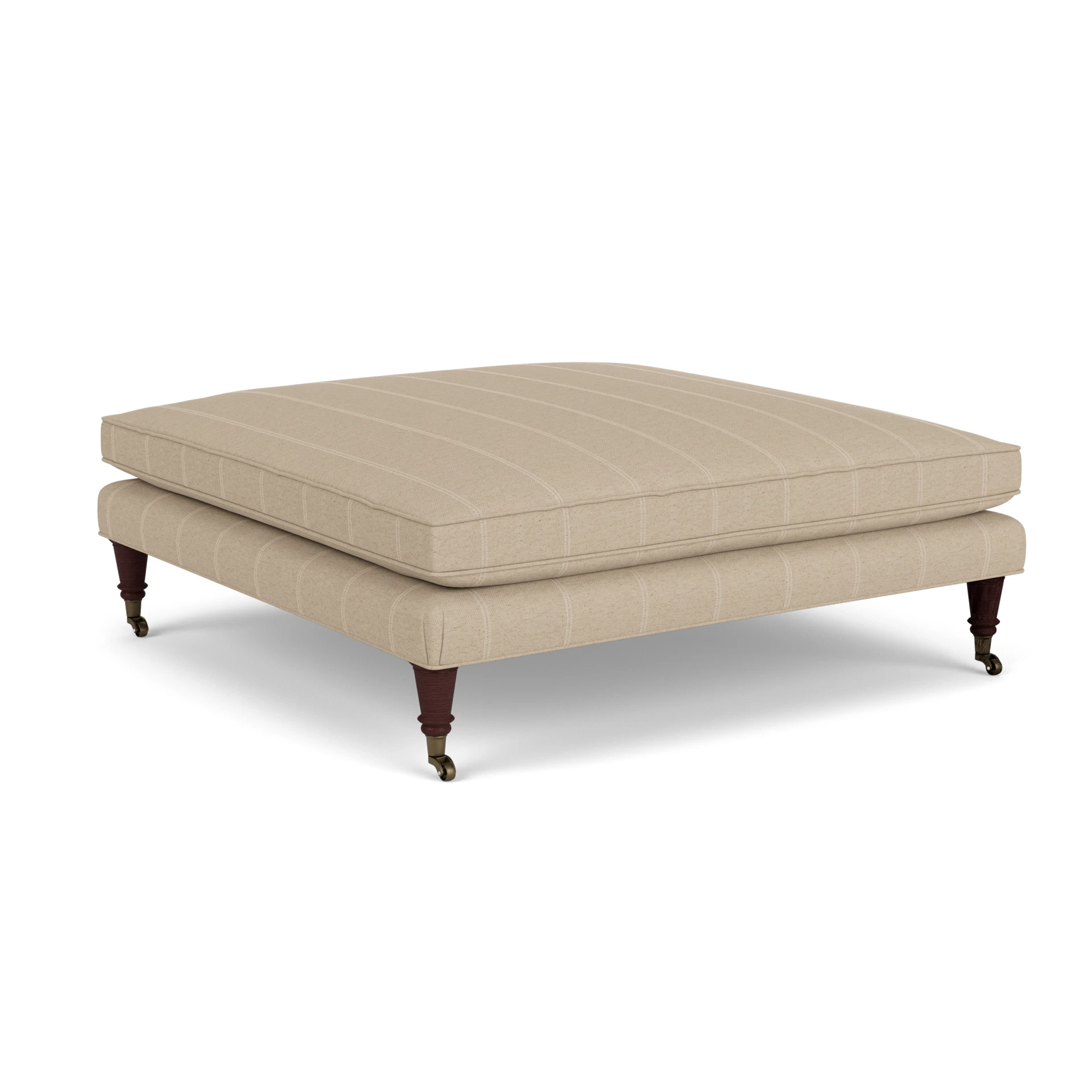 Taylor Small Foot Stool in Compton Stripe - Natural with Light legs