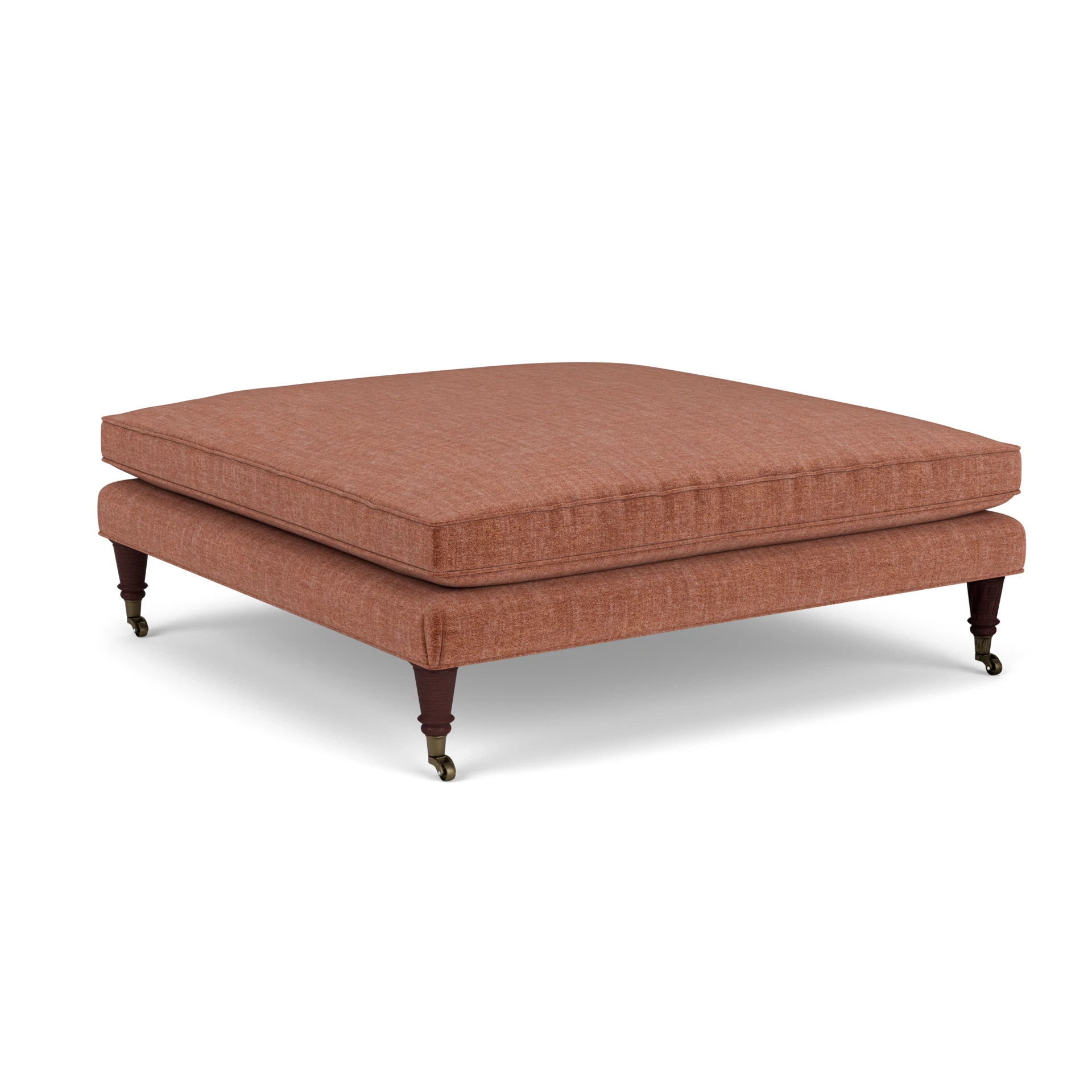 Taylor Small Foot Stool in Eco Chenille - Cinnamon with Light legs