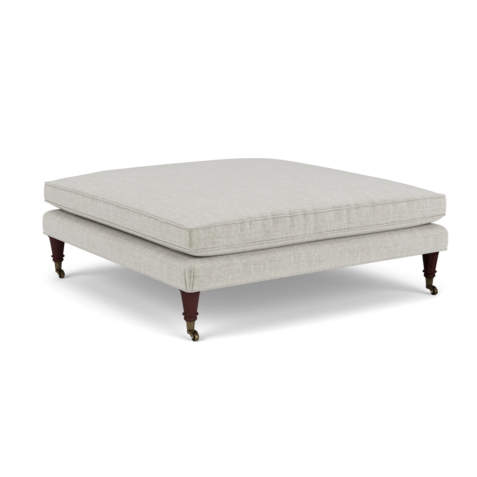 Taylor Small Foot Stool in Eco Chenille - Grey Mist with Light legs