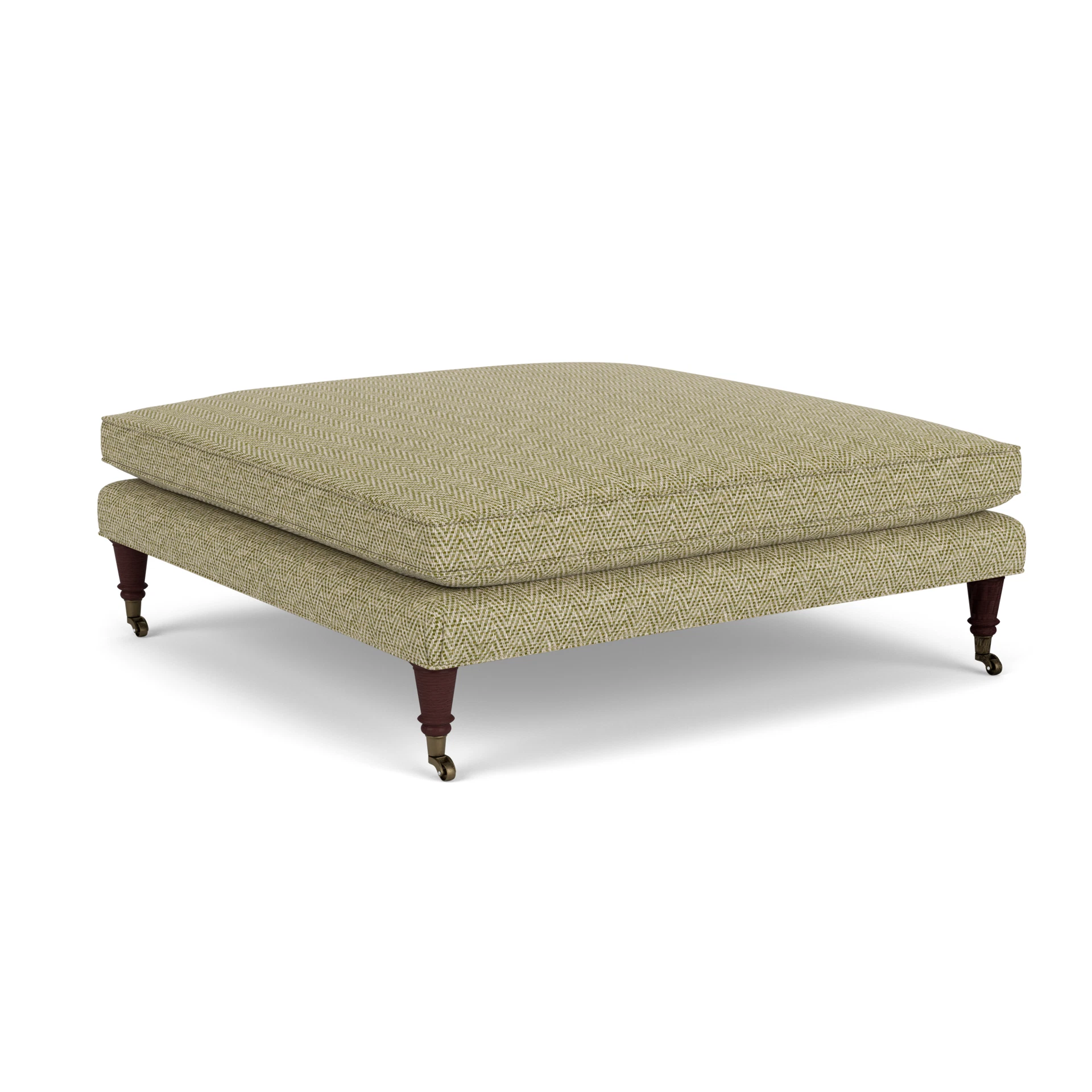 Taylor Small Foot Stool in Herringbone Weave - Apple with Light legs