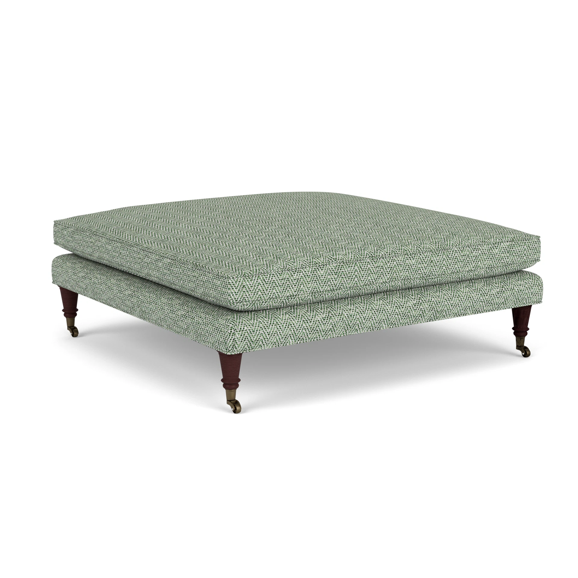 Taylor Small Foot Stool in Herringbone Weave - Lake with Light legs