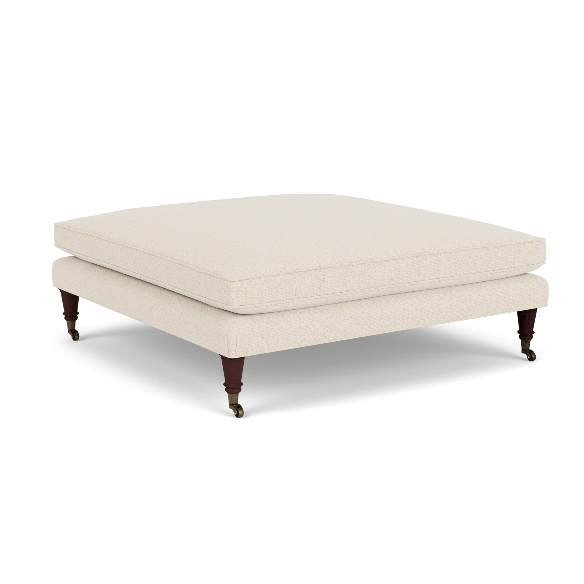 Taylor Small Foot Stool in House Weave - Cream with Light legs