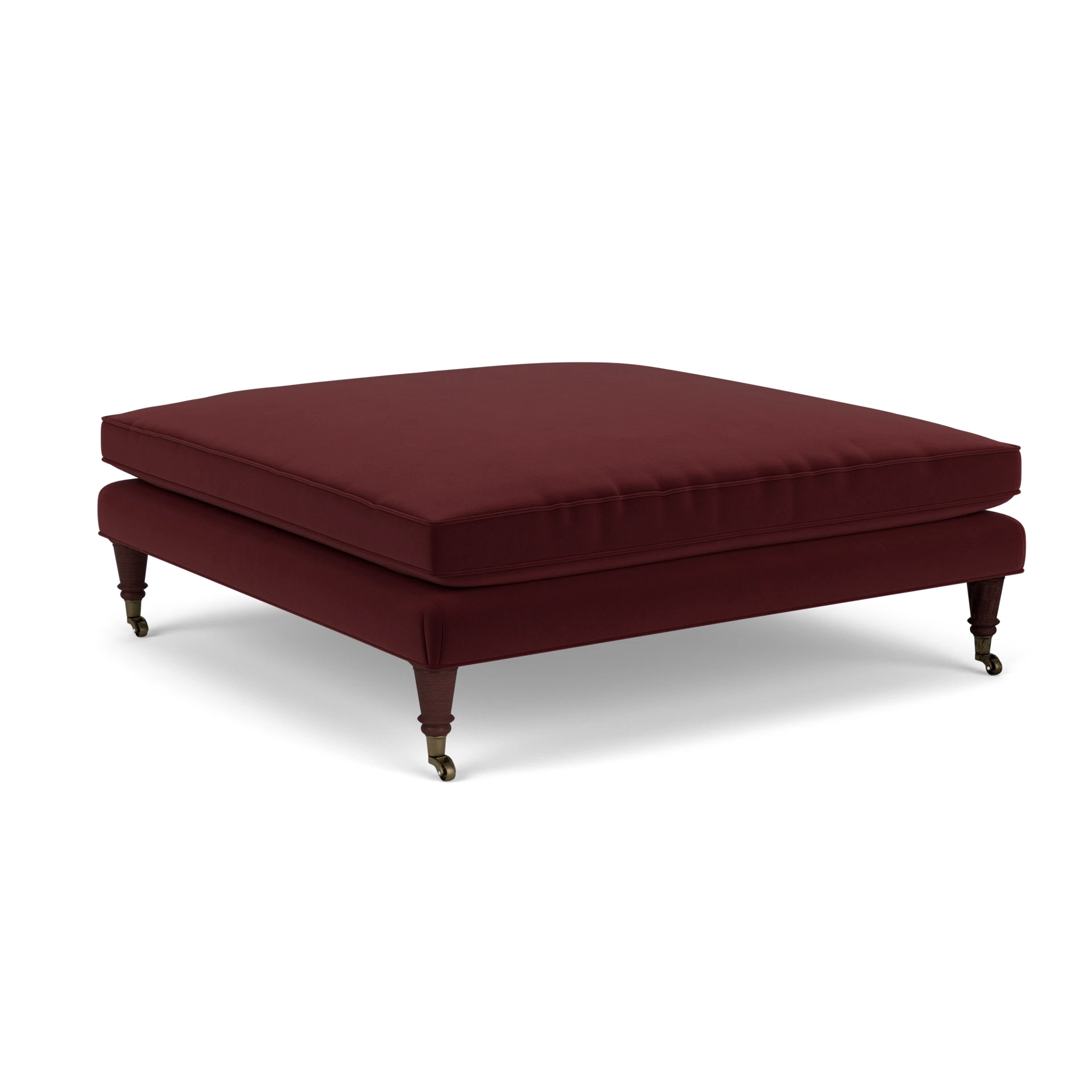 Taylor Small Foot Stool in Matt Velvet - Dark Rosehip with Light legs