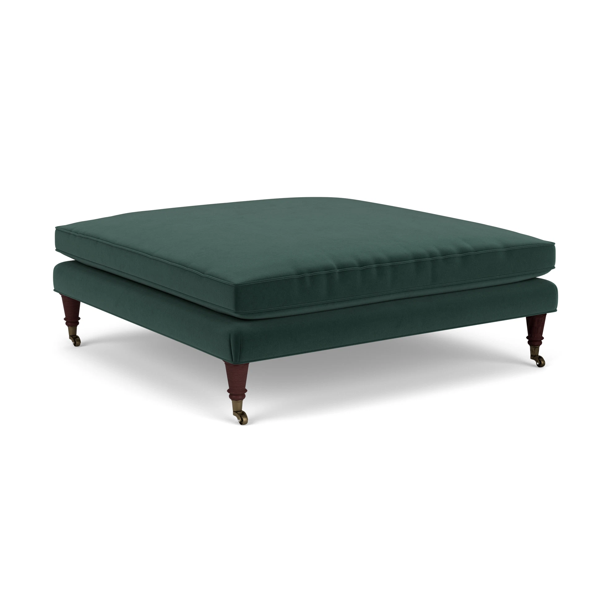 Taylor Small Foot Stool in Matt Velvet - Lake with Light legs