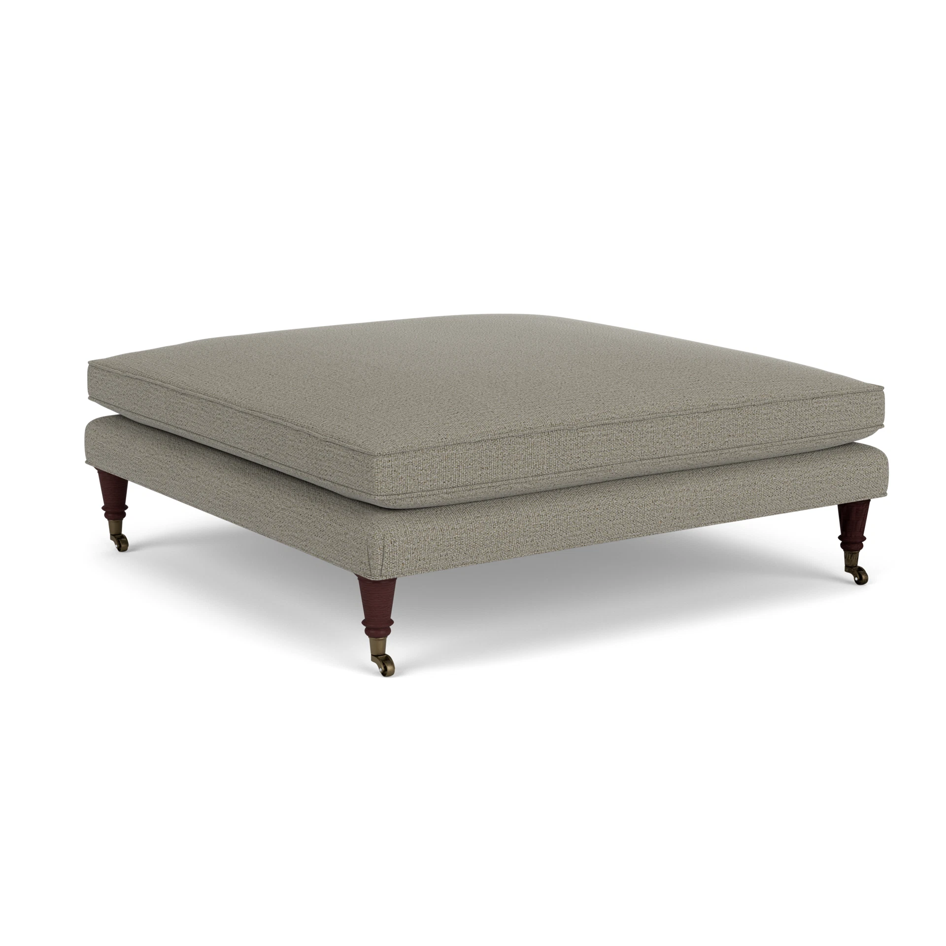 Taylor Small Foot Stool in Rustic Weave - Flax with Light legs