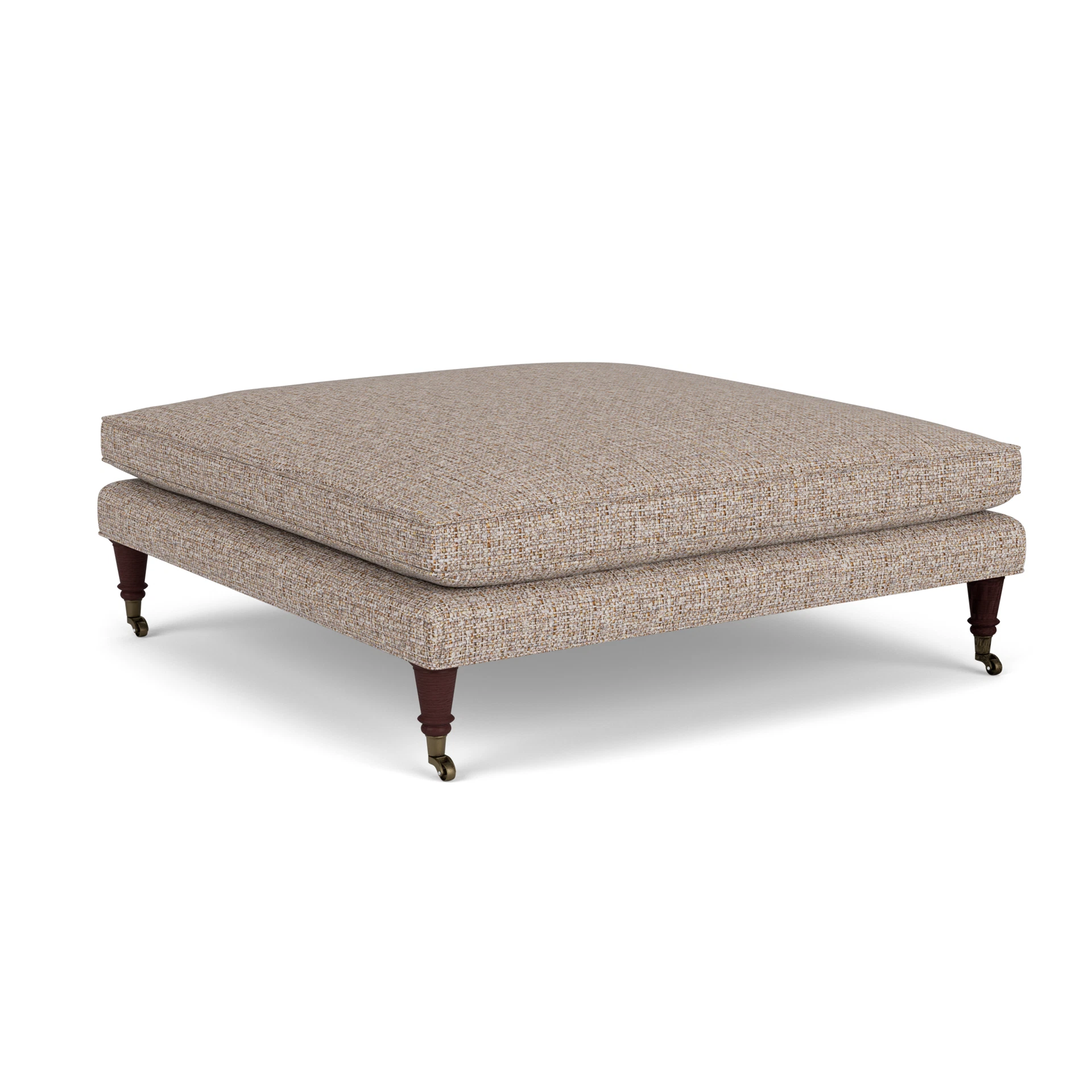 Taylor Small Foot Stool in Textured Weave - Natural Mix with Light legs