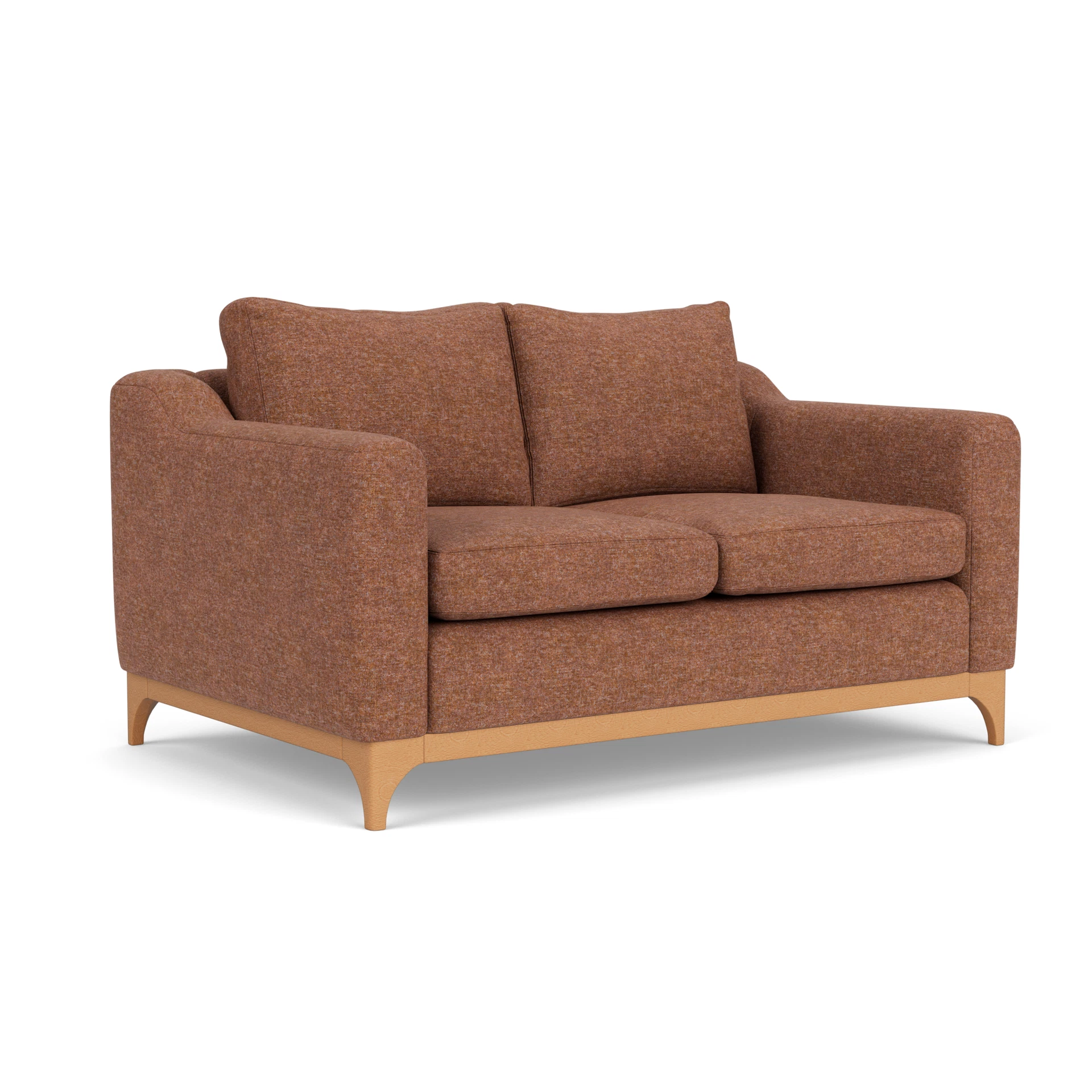 Watson 2 Seater Sofa in Aquaclean Oxford - Brick Marl with Light legs