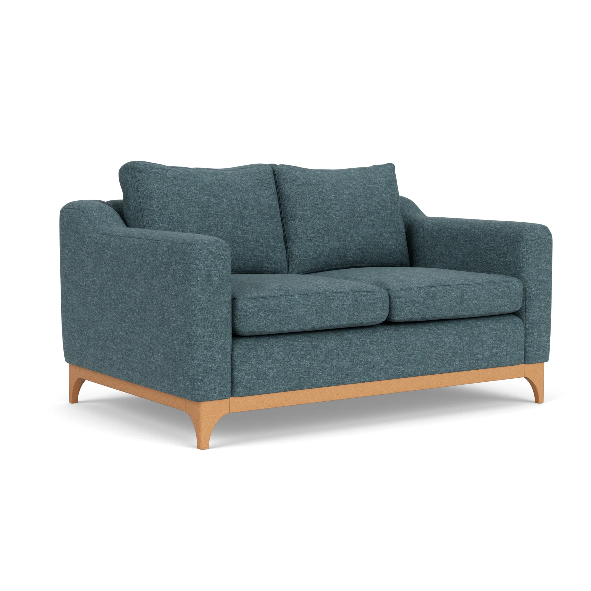 Watson 2 Seater Sofa in Aquaclean Oxford - Lake Marl with Light legs