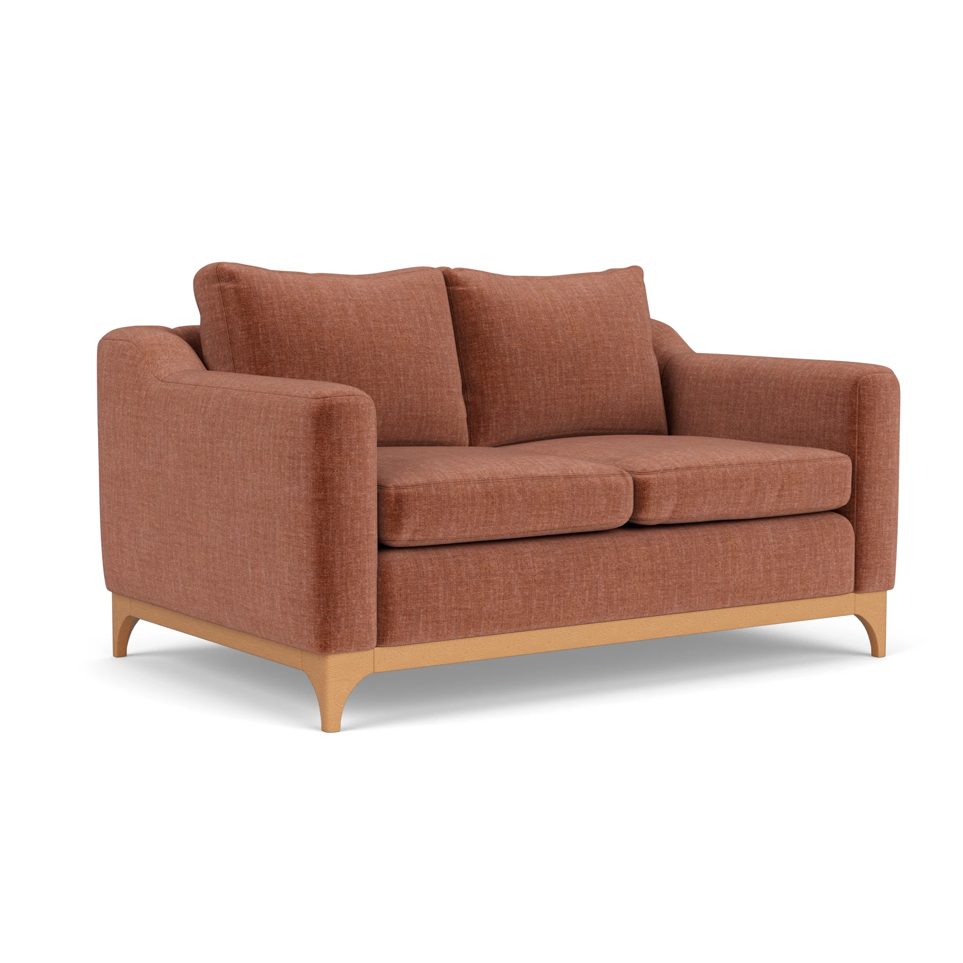 Watson 2 Seater Sofa in Eco Chenille - Cinnamon with Light legs