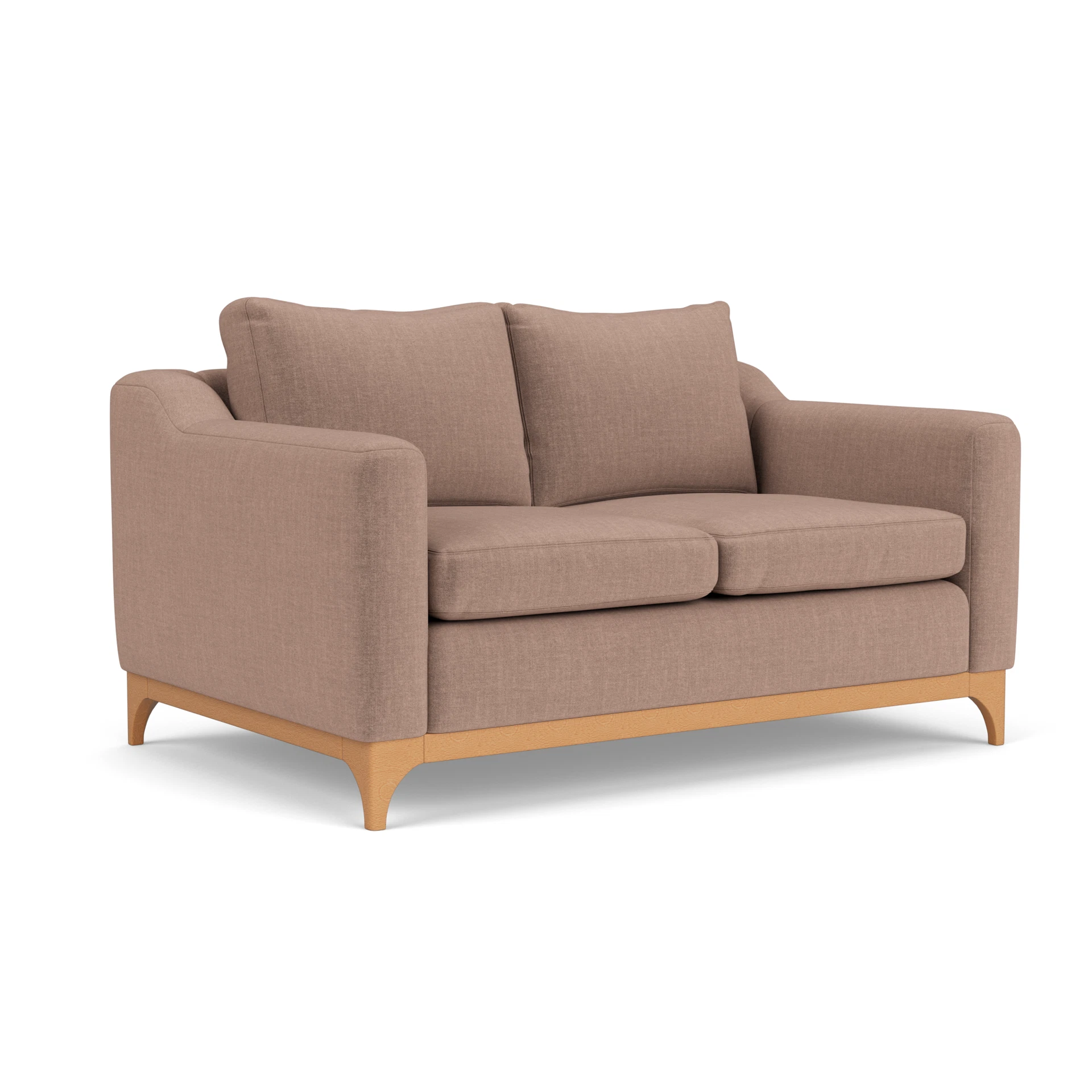 Watson 2 Seater Sofa in Eco Chenille - Dusky Rose with Light legs