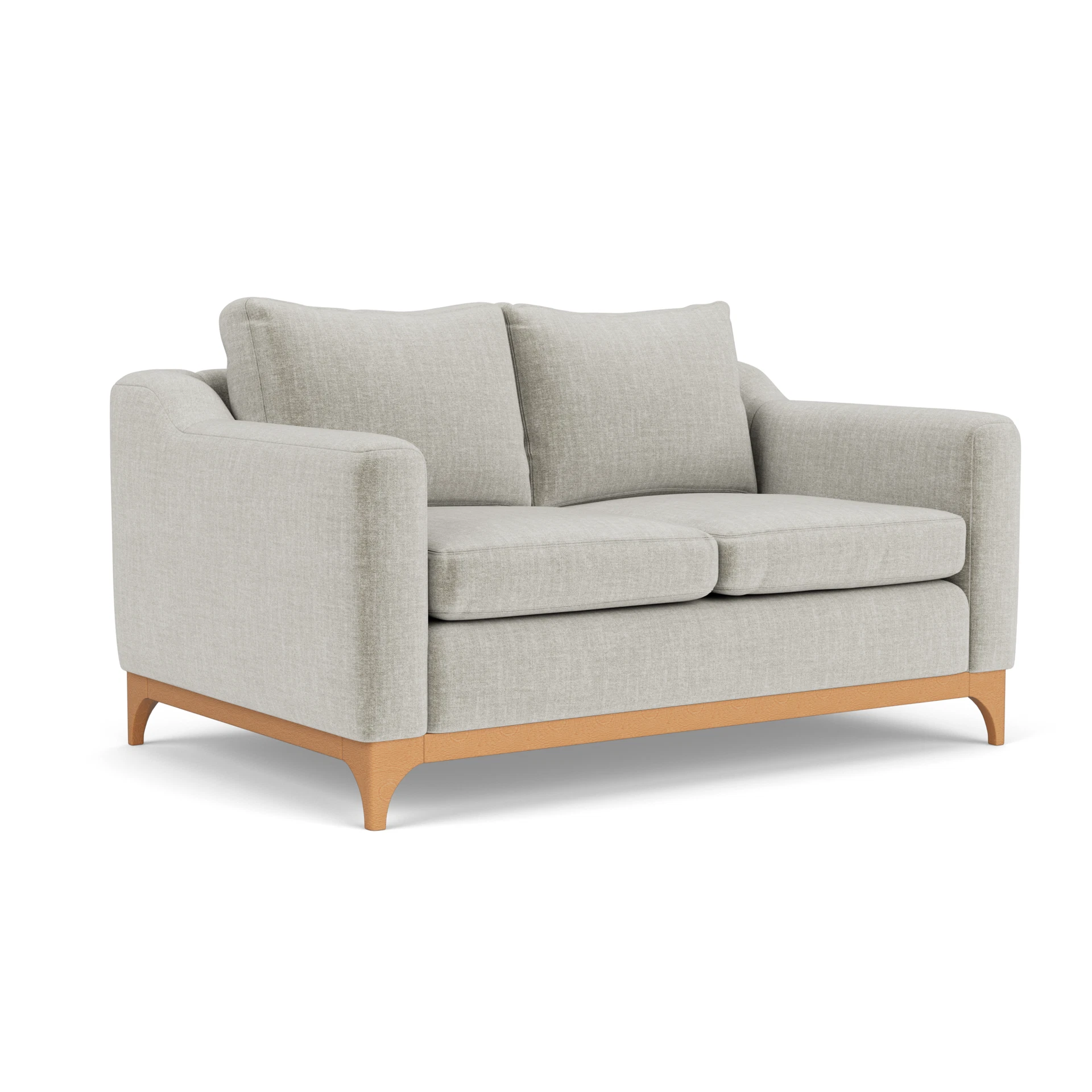 Watson 2 Seater Sofa in Eco Chenille - Grey Mist with Light legs